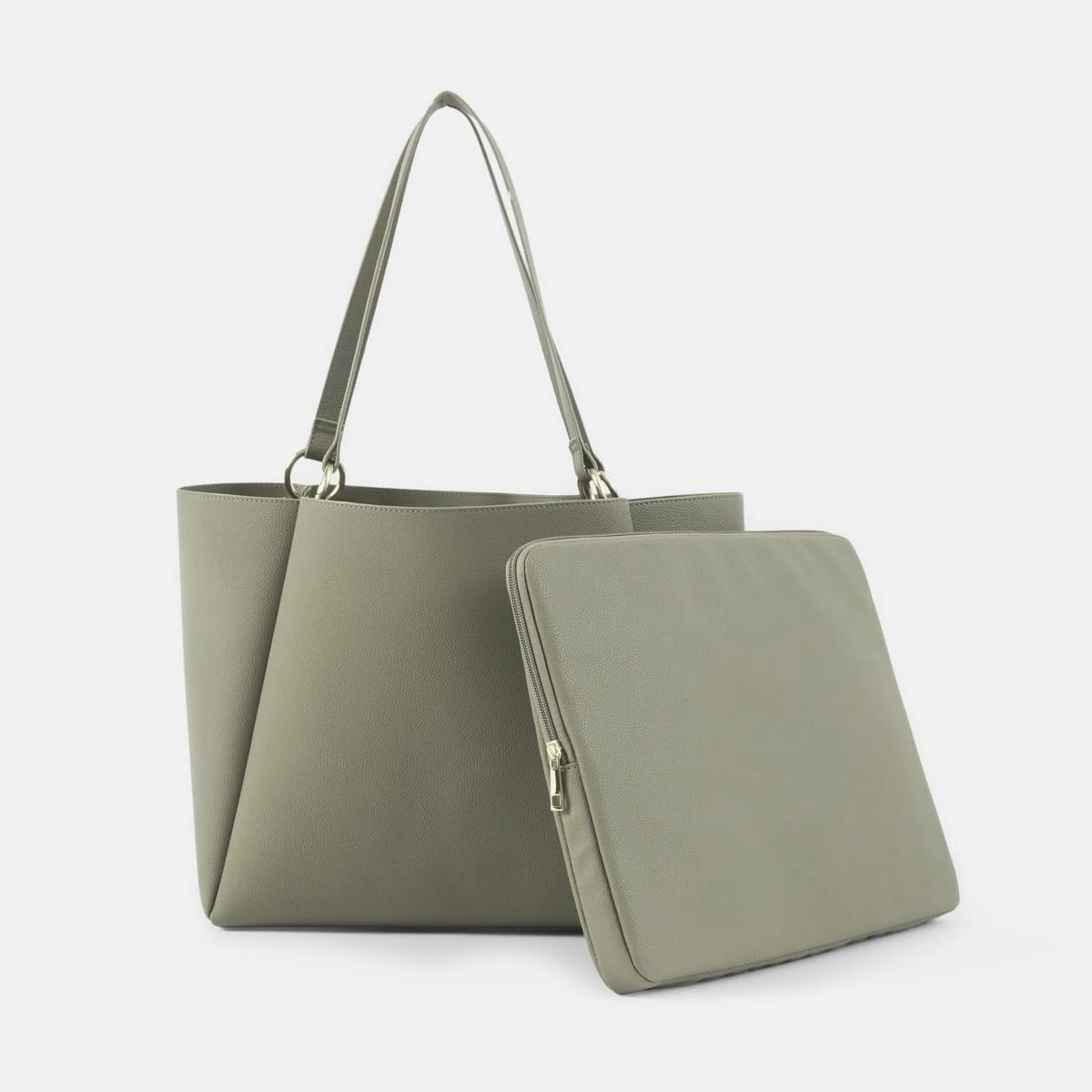 1 PU Tote Bag SOFT OLIVE, 1 of 5