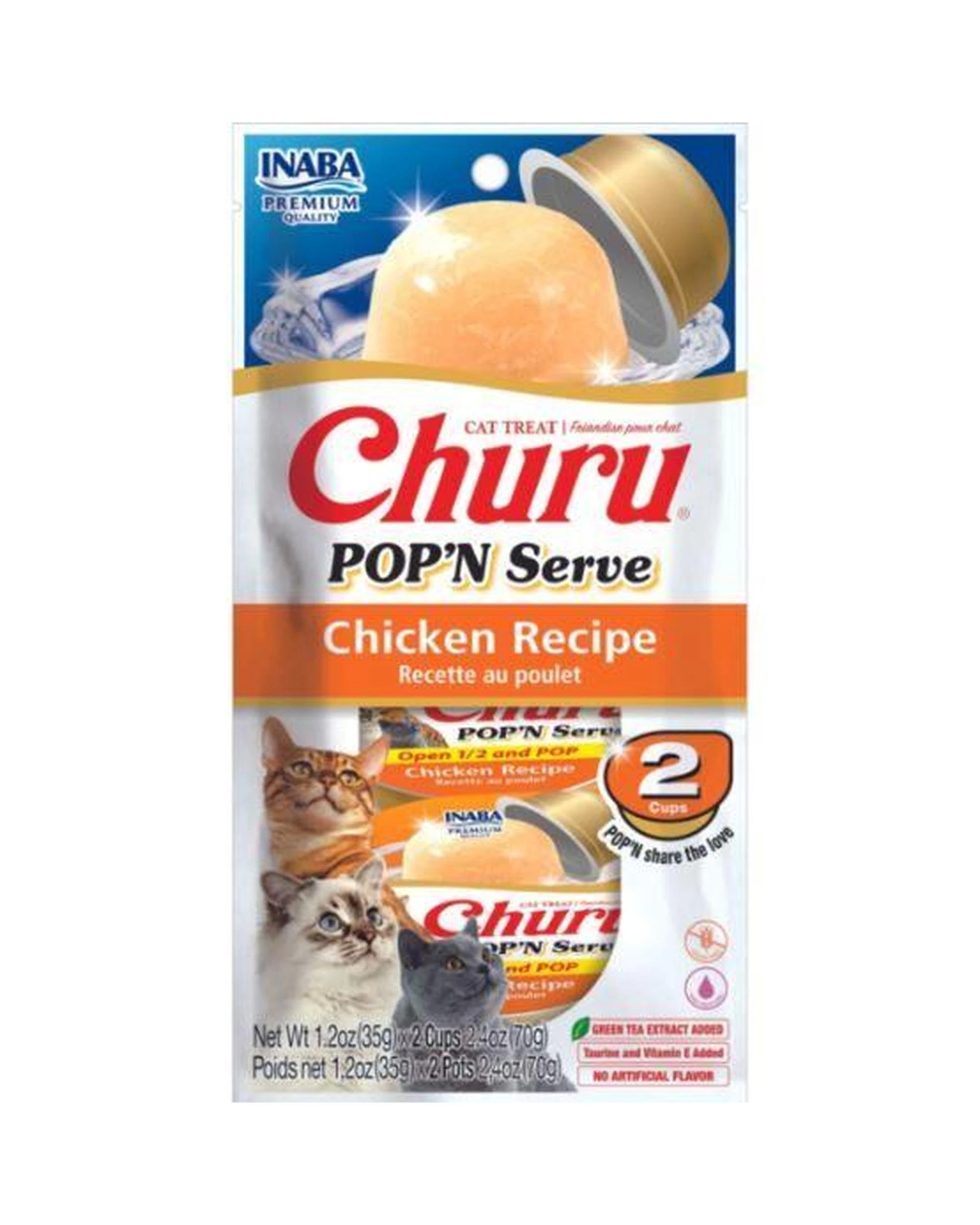 1 Inaba Churu Pop N Serve Lickable Cat Treats Chicken Recipe 4 x 70g, 1 of 3