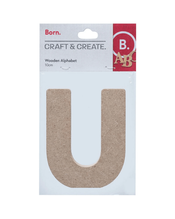 Born Wooden Alphabet Letter U 10cm - Kmart