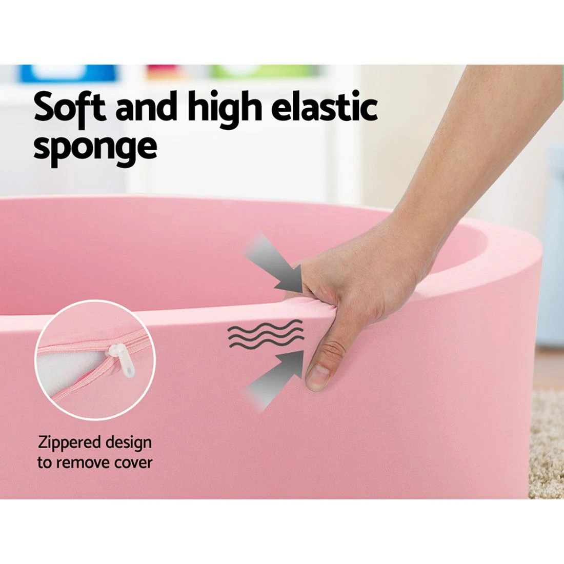 5 Keezi Kids Ball Pit 90x30cm Ocean Foam Play Pool Barrier Toys Children - Pink, 5 of 5