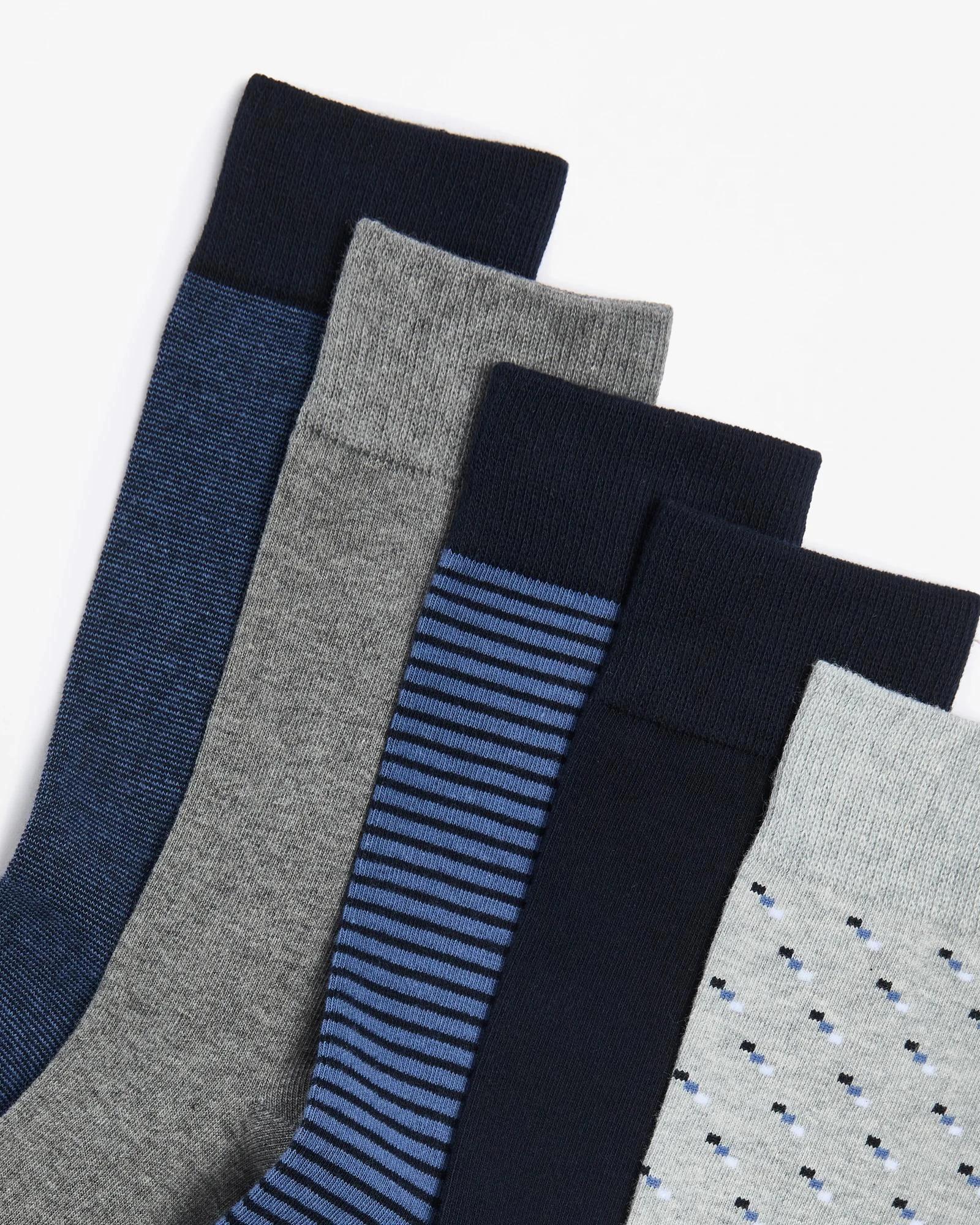 2 Australian Cotton Blend 5 Pack Business Crew Socks - Maxx BLUES, 2 of 3