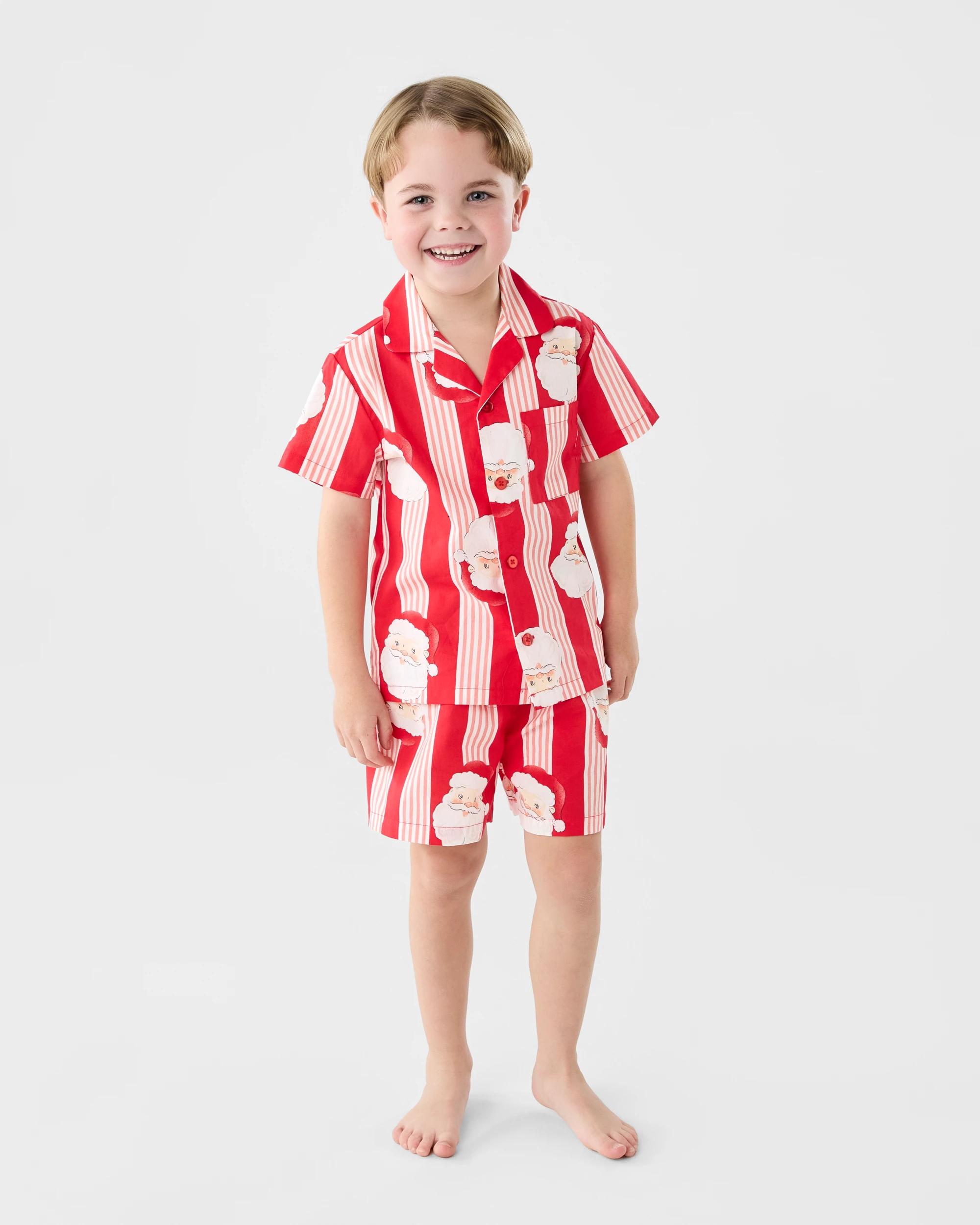 8 Family Matching Christmas Santa Stripes Younger Kids Pyjama Set Santa Face, 8 of 10
