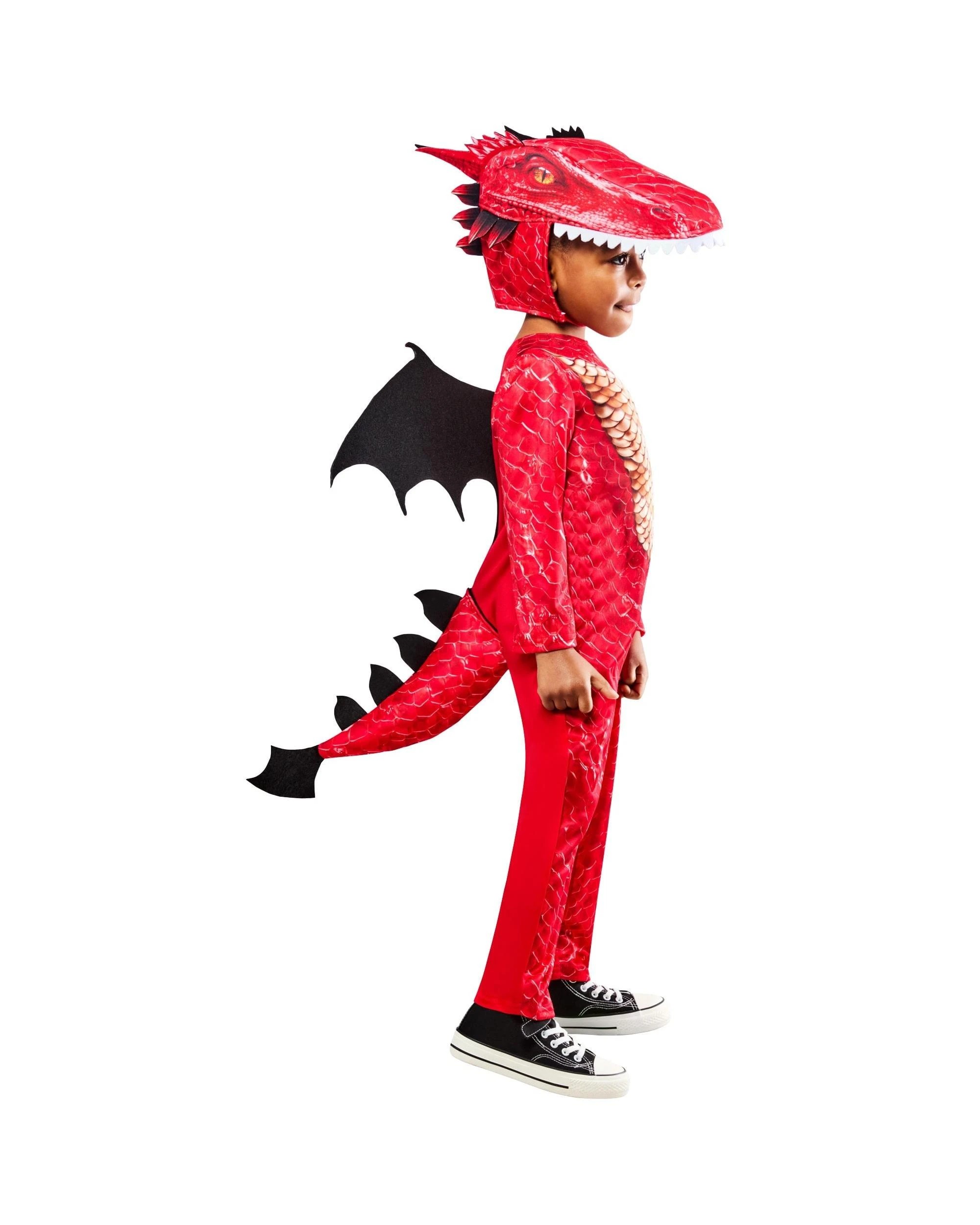 3 Red Dragon Child Costume Size 6-8 Years, 3 of 5