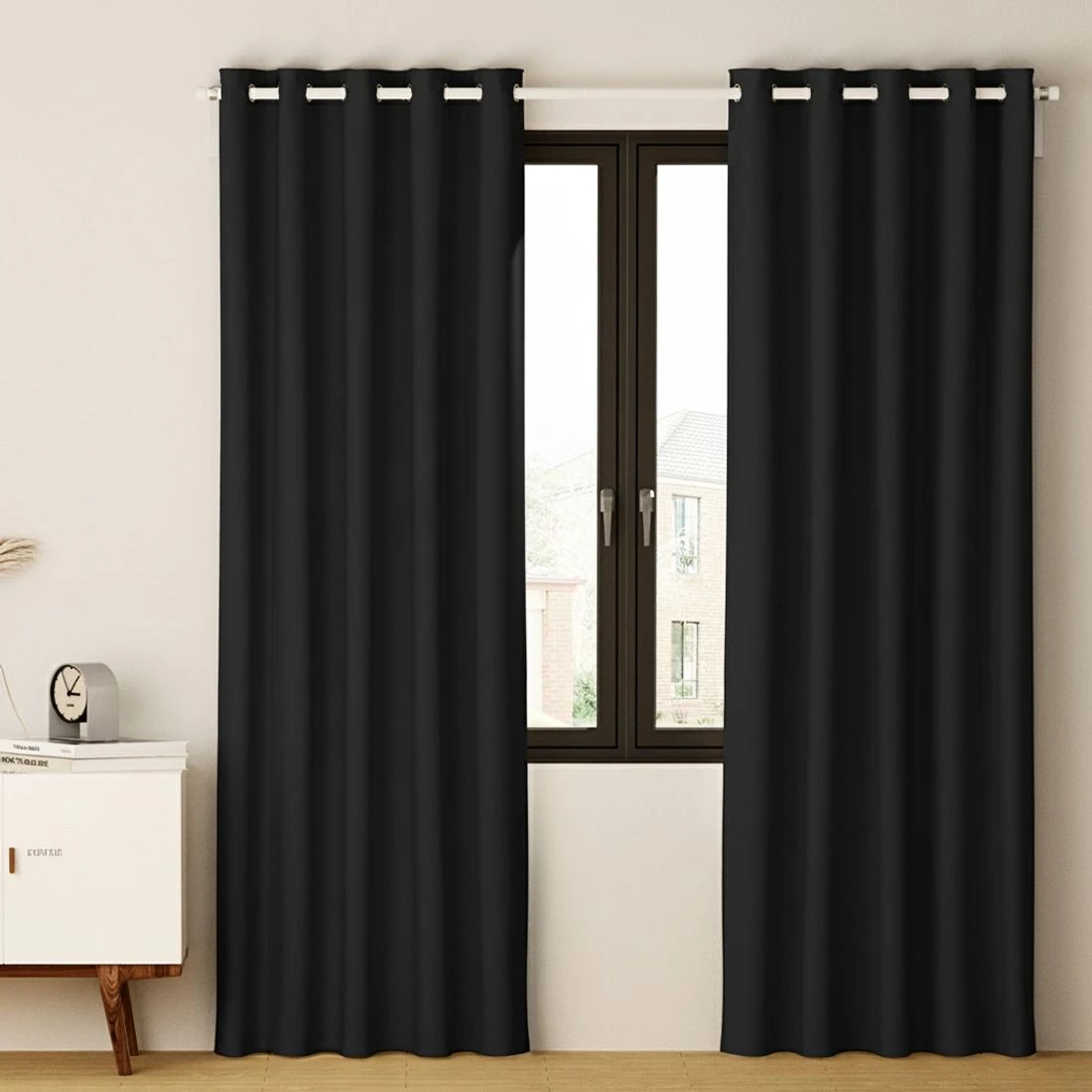 6 Artiss 2X Blockout Curtains Eyelet 140x230cm - Black, 6 of 6