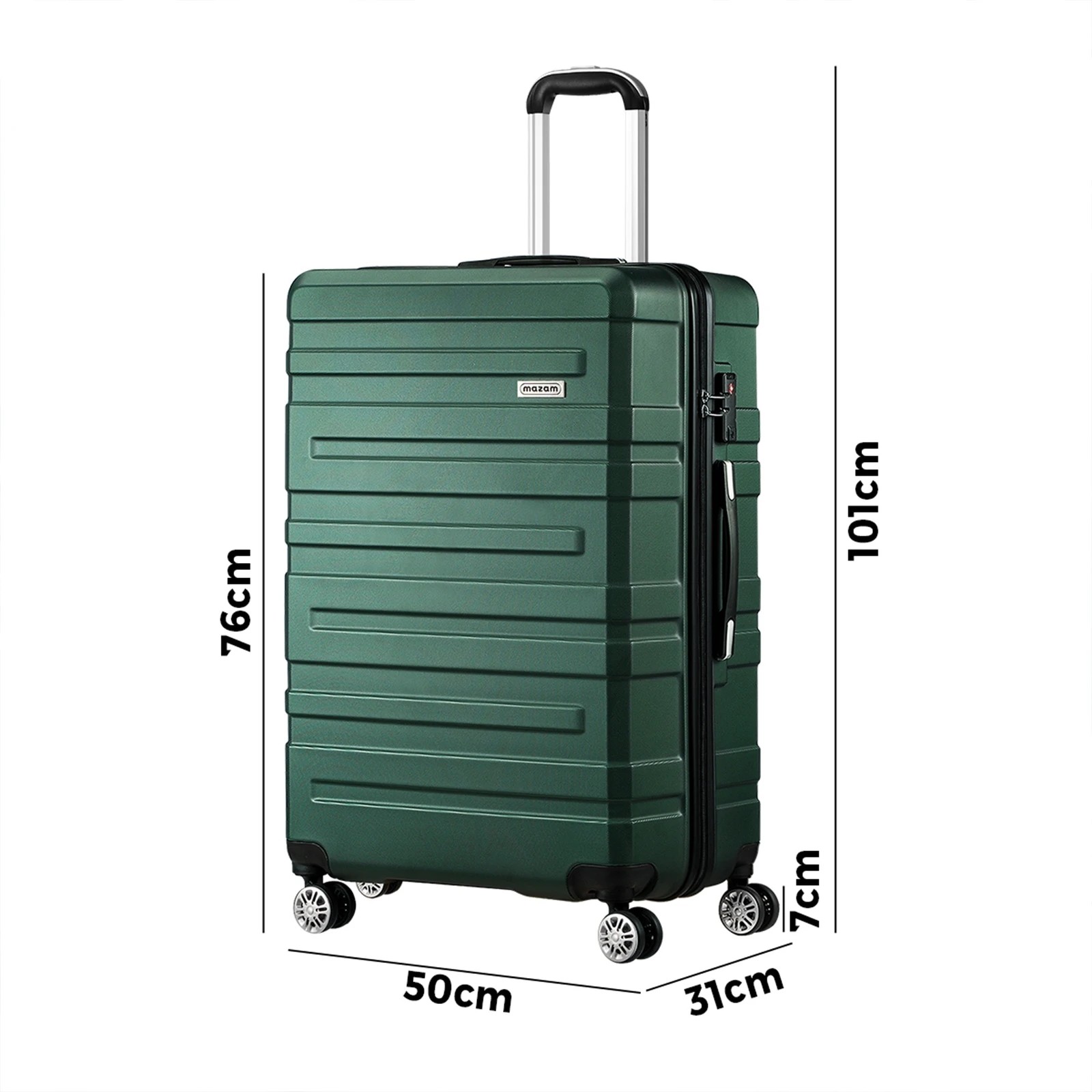 2 Mazam 28" Luggage Suitcase Travel TSA Lock Storage Hard Shell Case - Green, 2 of 10