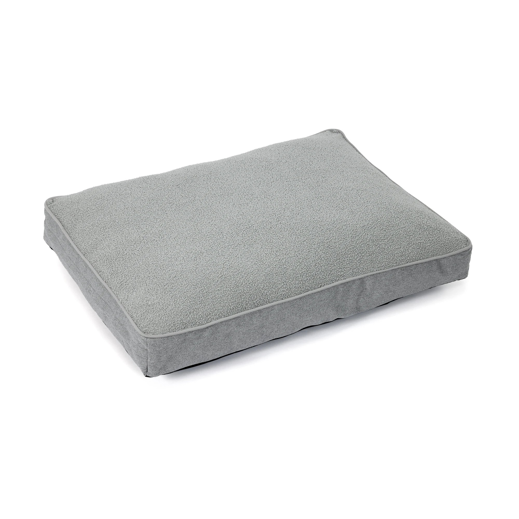 4 Pet Bed Rectangle Boucle - Large, Grey, 4 of 7