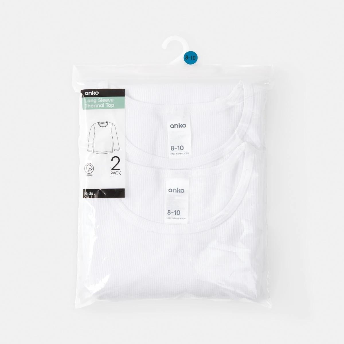 4 2 Pack Long Sleeve Thermal Top White, 4 of 4