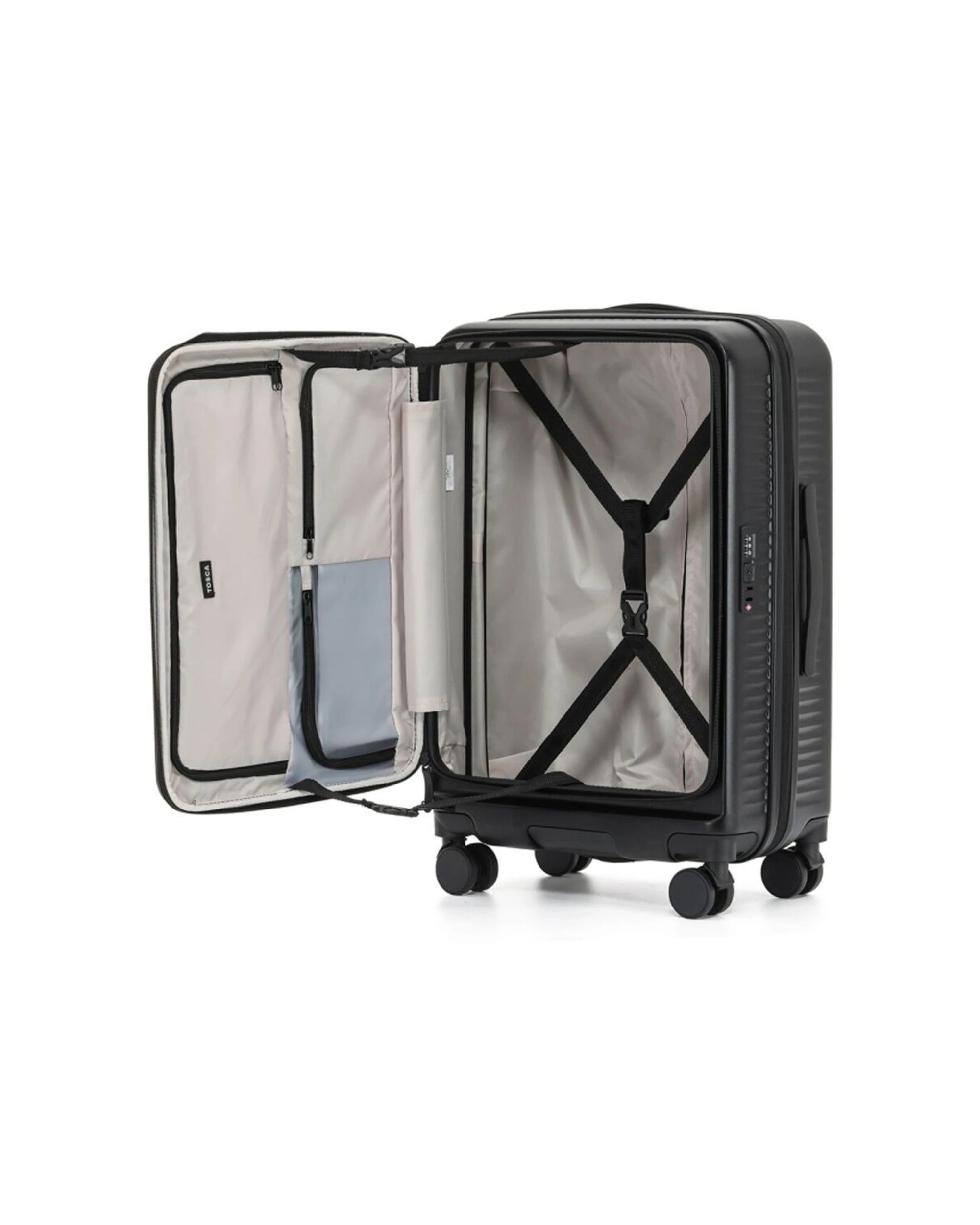 2 Tosca Zen Medium Suitcase Travel Luggage With Wheels & Combination Lock - Black, 2 of 3