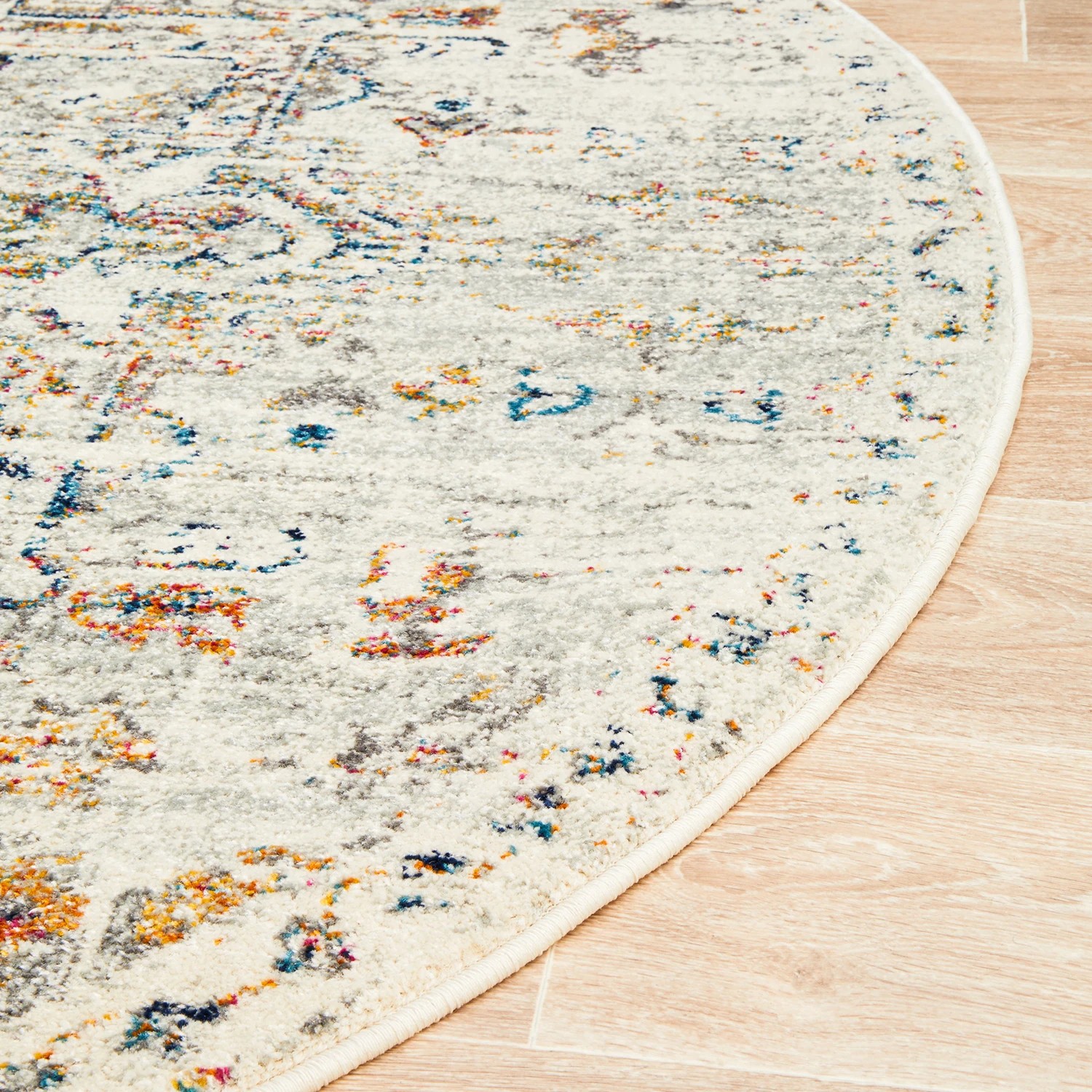 6 Common Ground Rugs Era 911 240x240cm - Large Round Power Loomed Pet Friendly Rug - Natural, 6 of 9