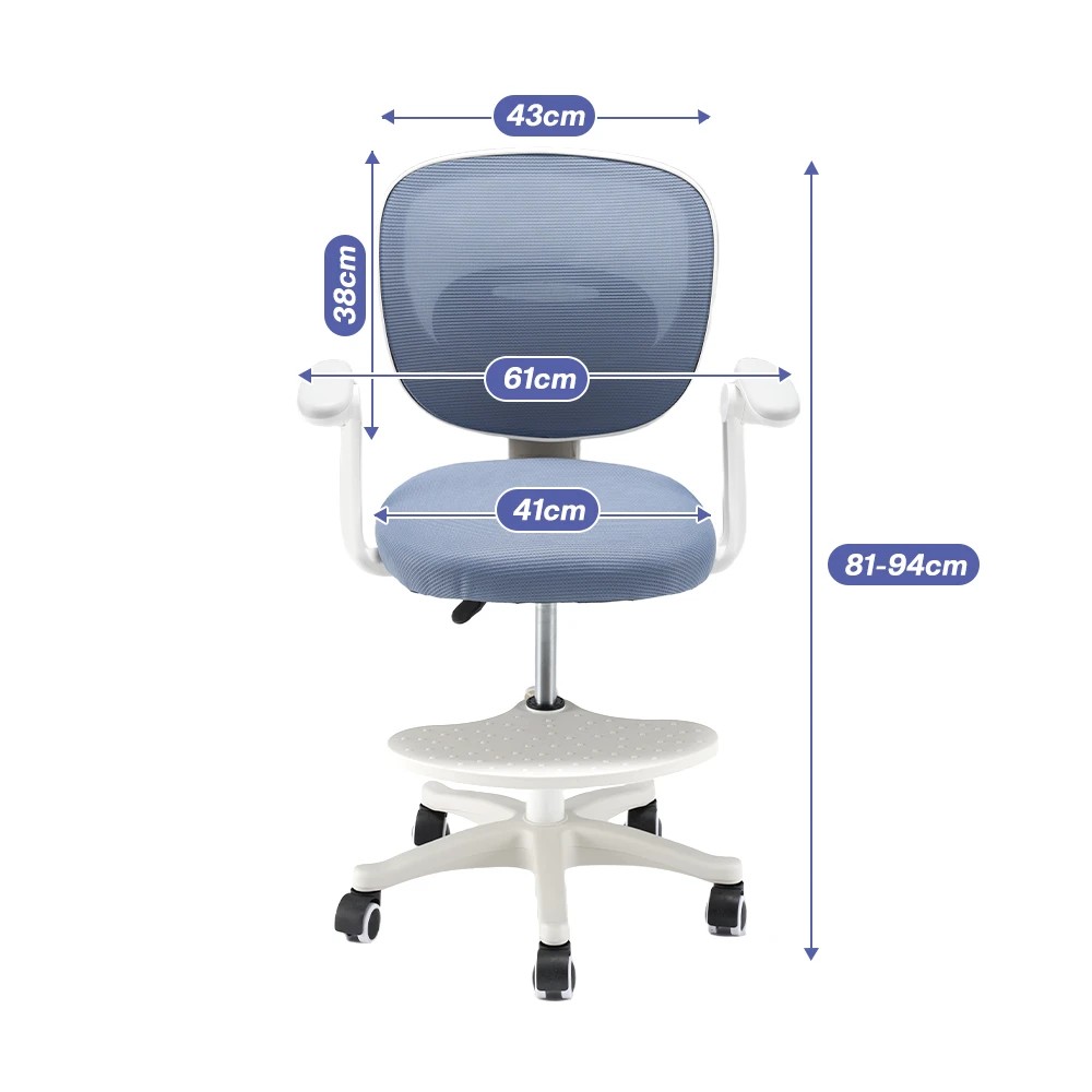 2 PlayPals Kids Desk Chair Adjustable Student Office Seat with Footrest - Blue, 2 of 3