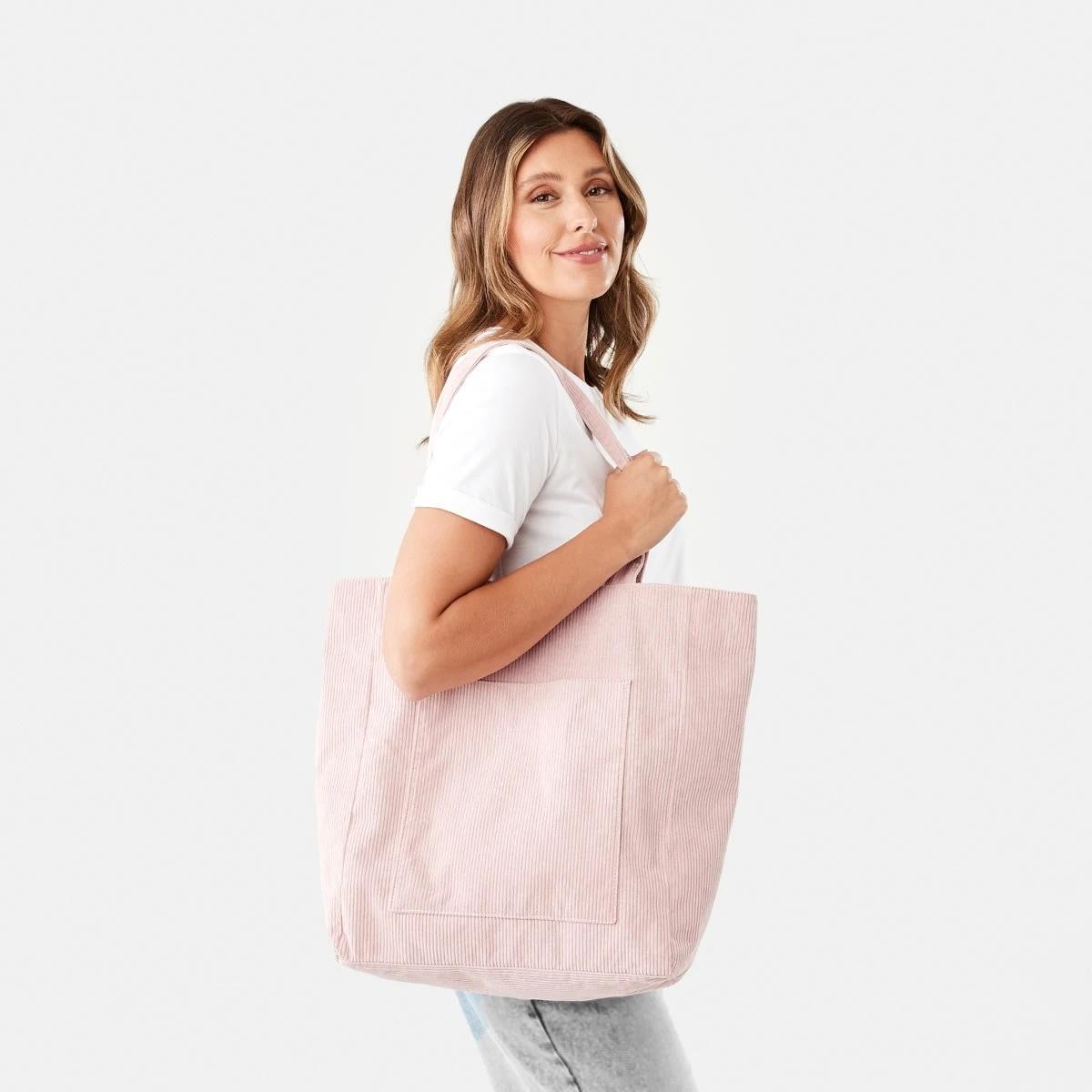 5 Corduroy Tote Bag Rose Pink, 5 of 5