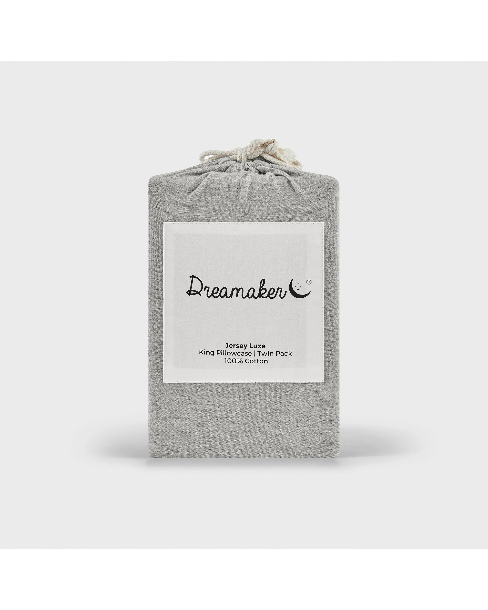 5 Dreamaker Jersey Luxe 100% Cotton King Pillowcase Twin Pack - Silver Grey, 5 of 5