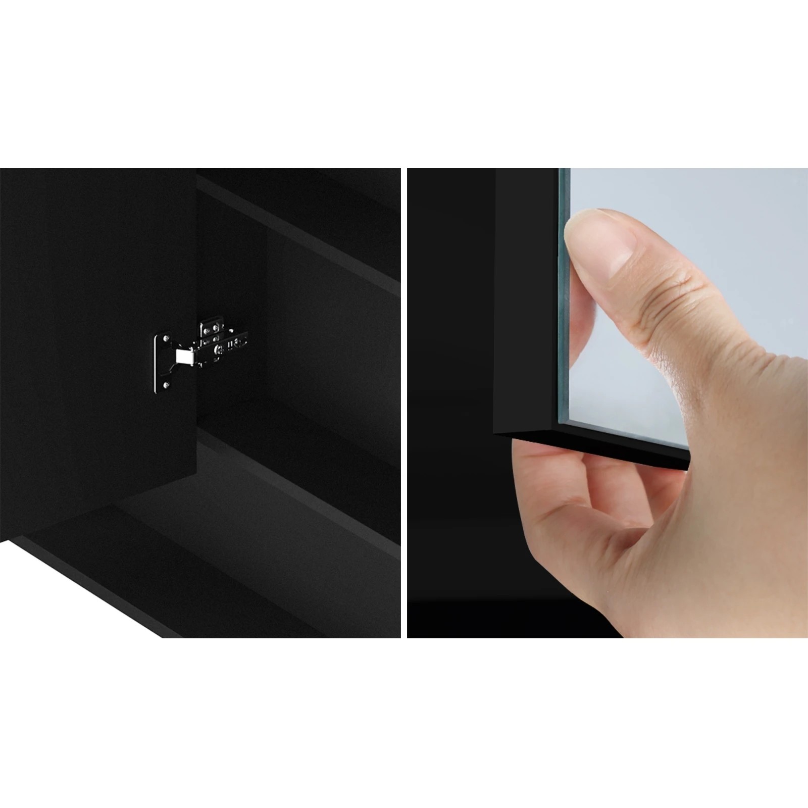 4 Welba Bathroom Mirror Cabinet Storage 1200x750mm - Black, 4 of 6