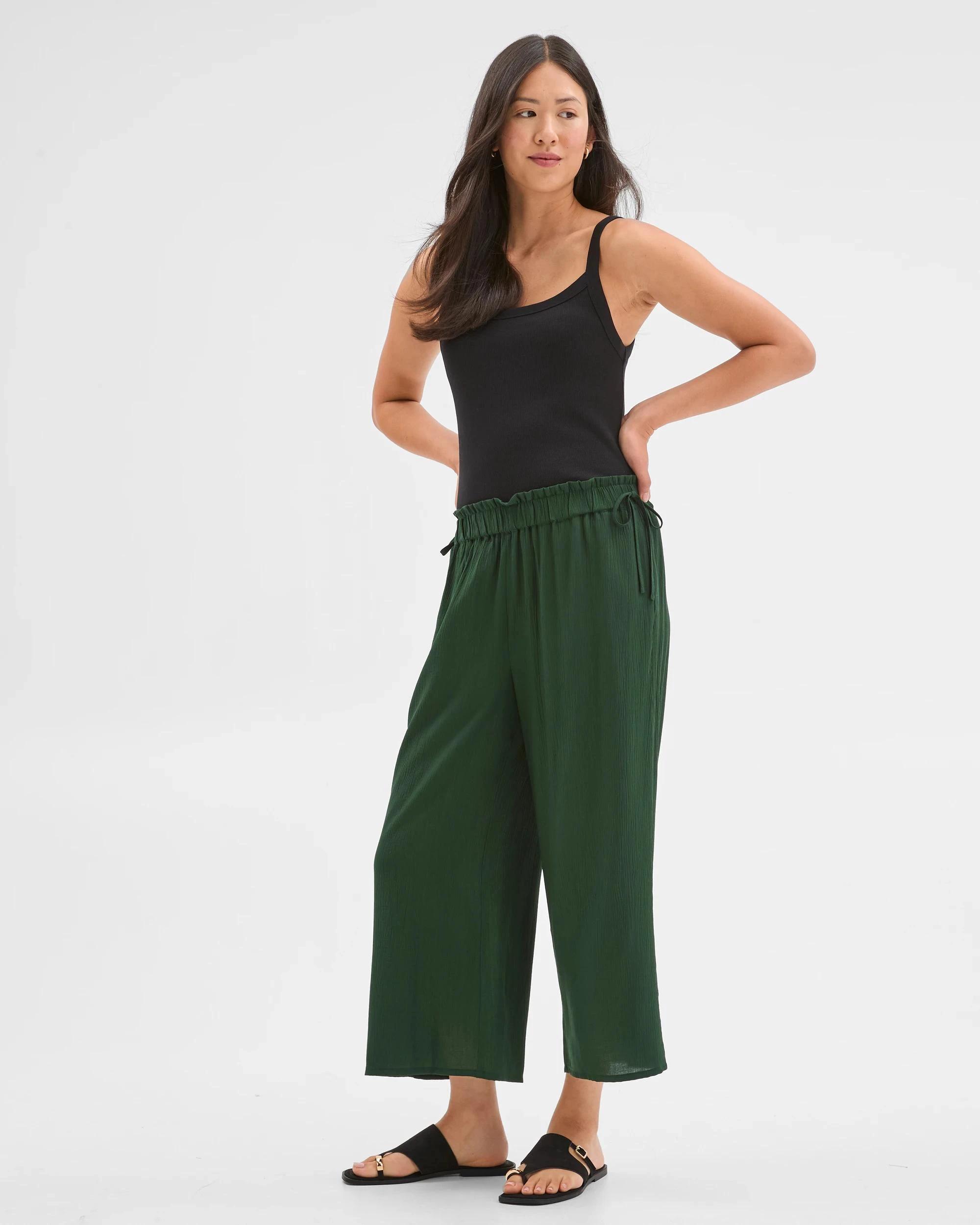 1 Target Woman Resort Harem Frill Wide Leg Crop Pants KOMBU, 1 of 7