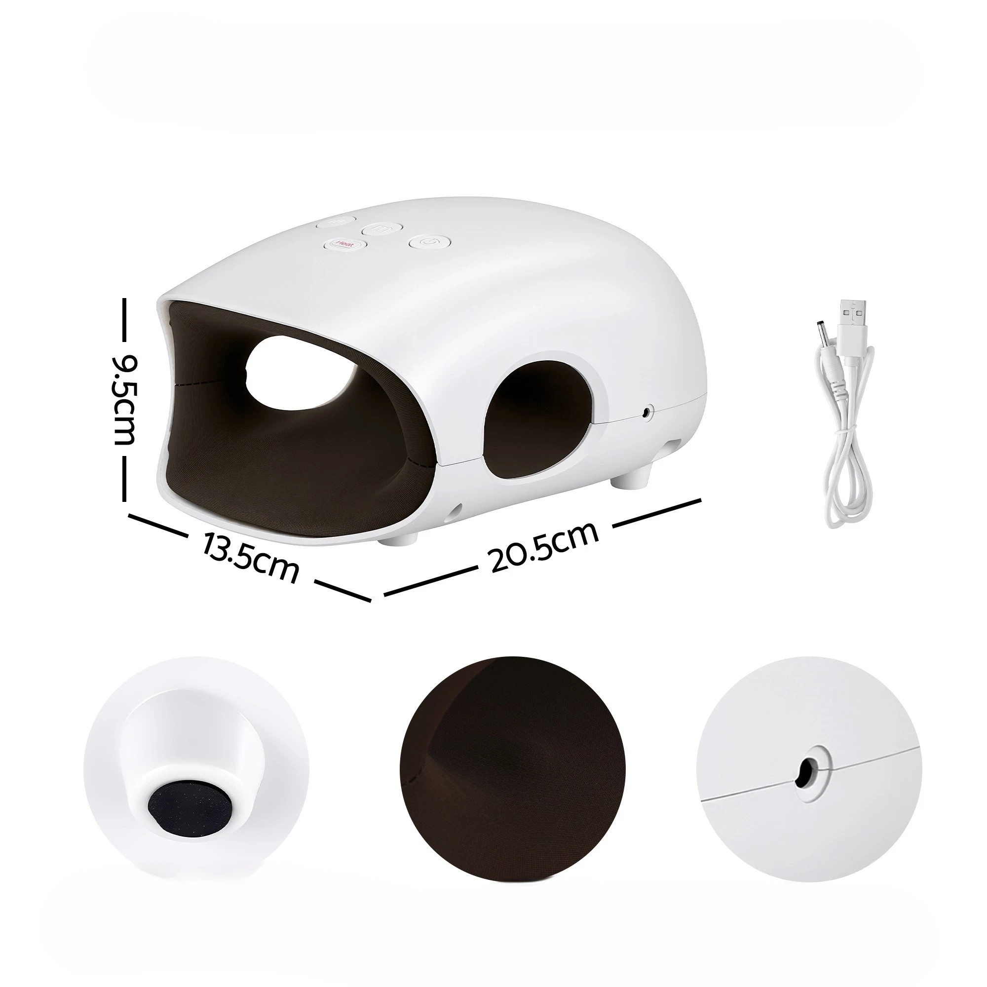 3 Livemor Hand Massager Cordless Hand Massager with Heat & Compression for Arthritis and Carpal Tunnel - White, 3 of 9