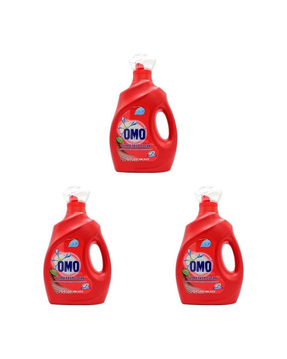 Omo 3PK Liquid Laundry Detergent UltraFast Clean FrontTop Loader 1.9L - Red