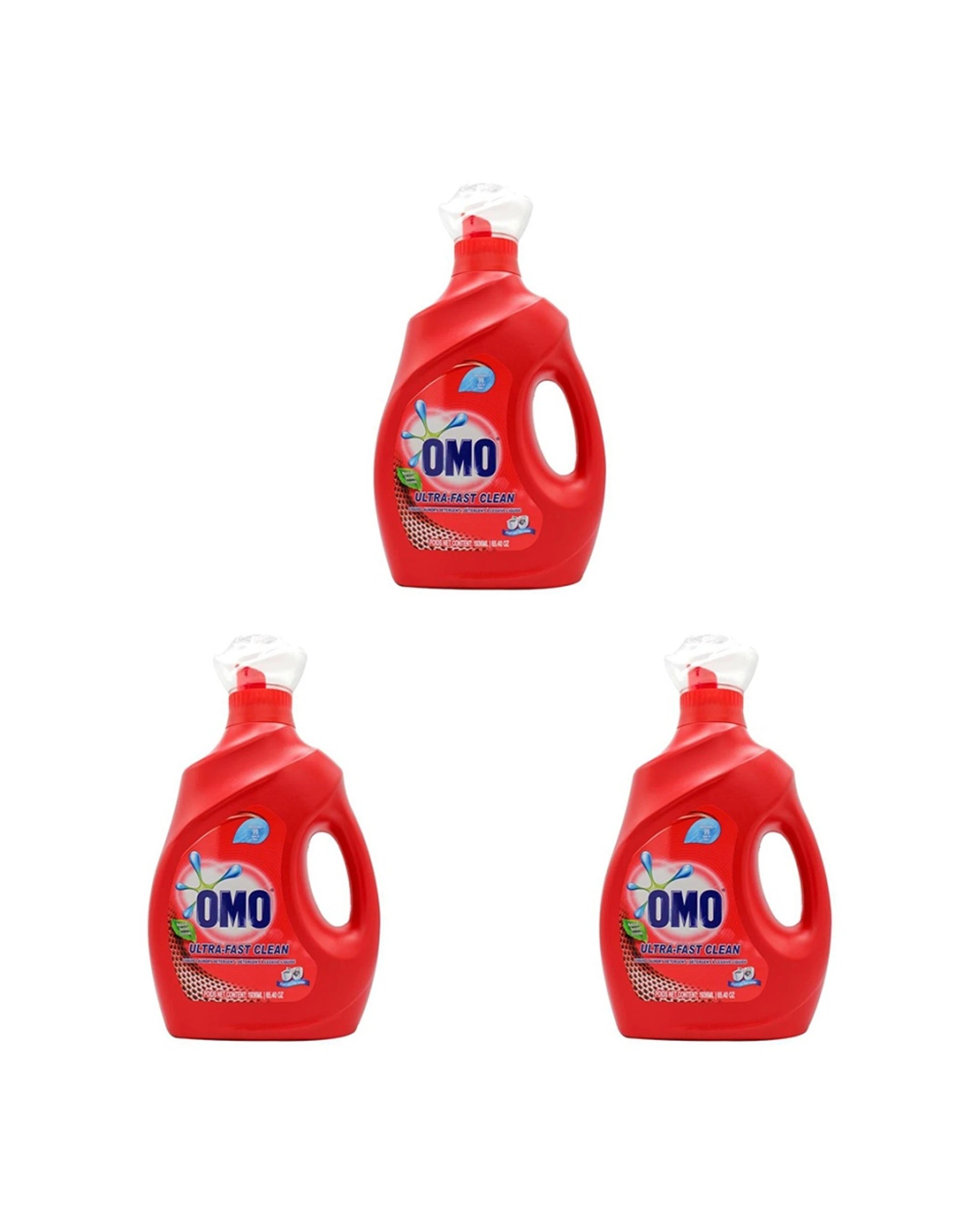 1 Omo 3PK Liquid Laundry Detergent Ultra-Fast Clean Front - Top Loader 1.9L, 1 of 3