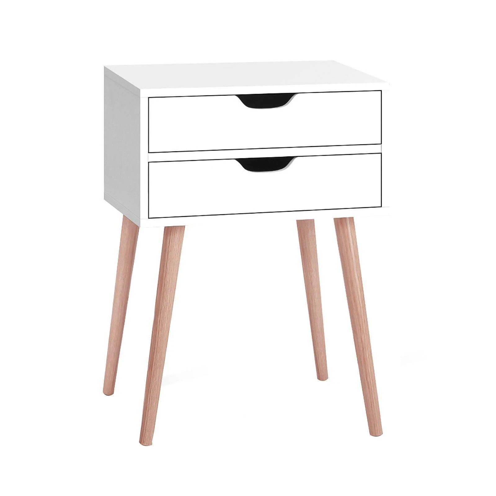 1 Artiss Bedside Table 2 Drawers - White, 1 of 6