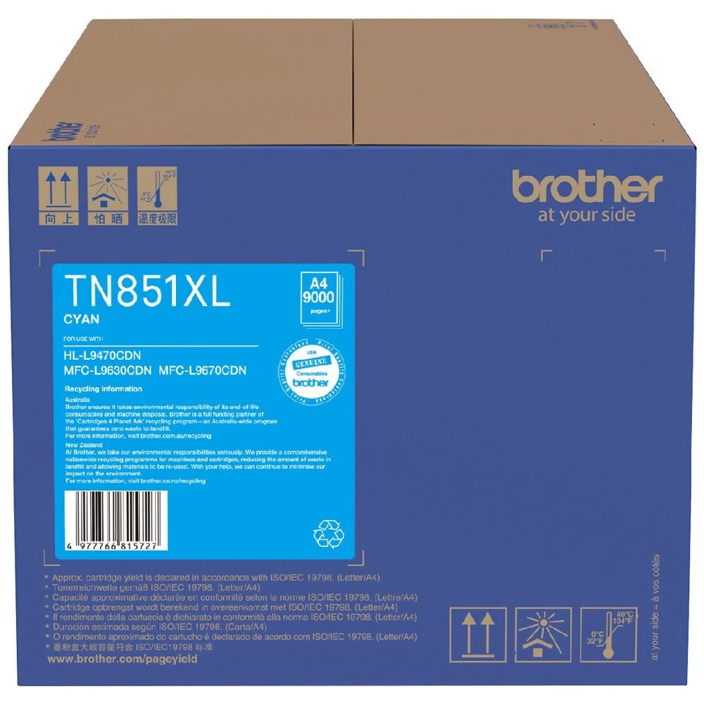 1 Brother TN851XLC High-Yield Toner Cartridge Cyan, 1 of 2