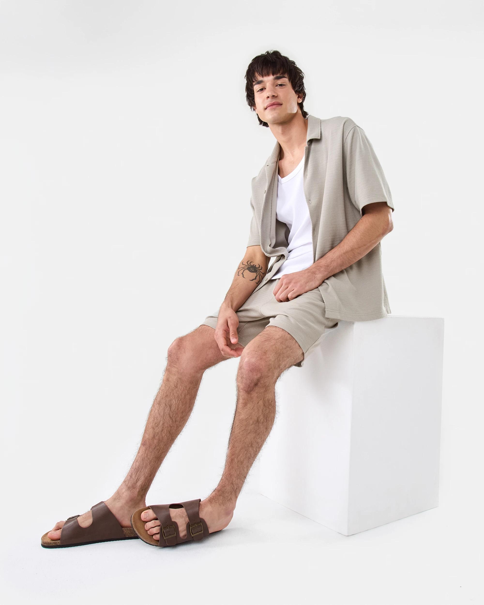 10 Short Sleeve Textured Shirt Bge Khaki, 10 of 10