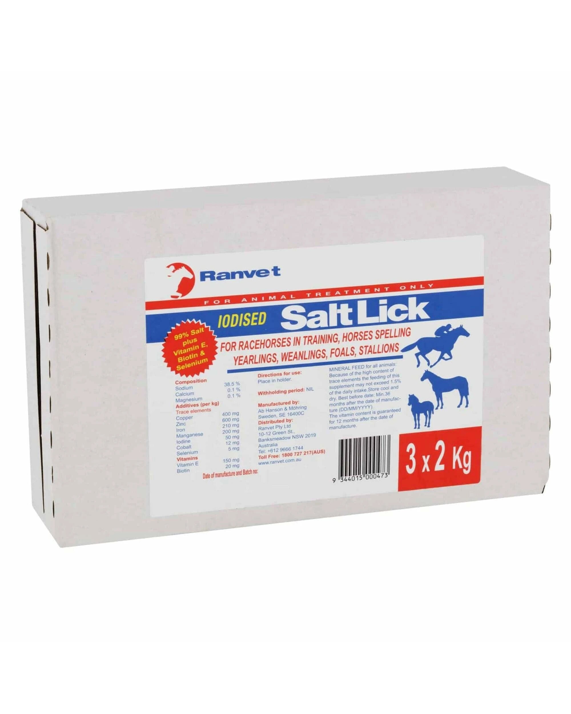 1 Ranvet Salt Licks Iodised Horse Mineral Treatment 3 X 2kg, 1 of 1
