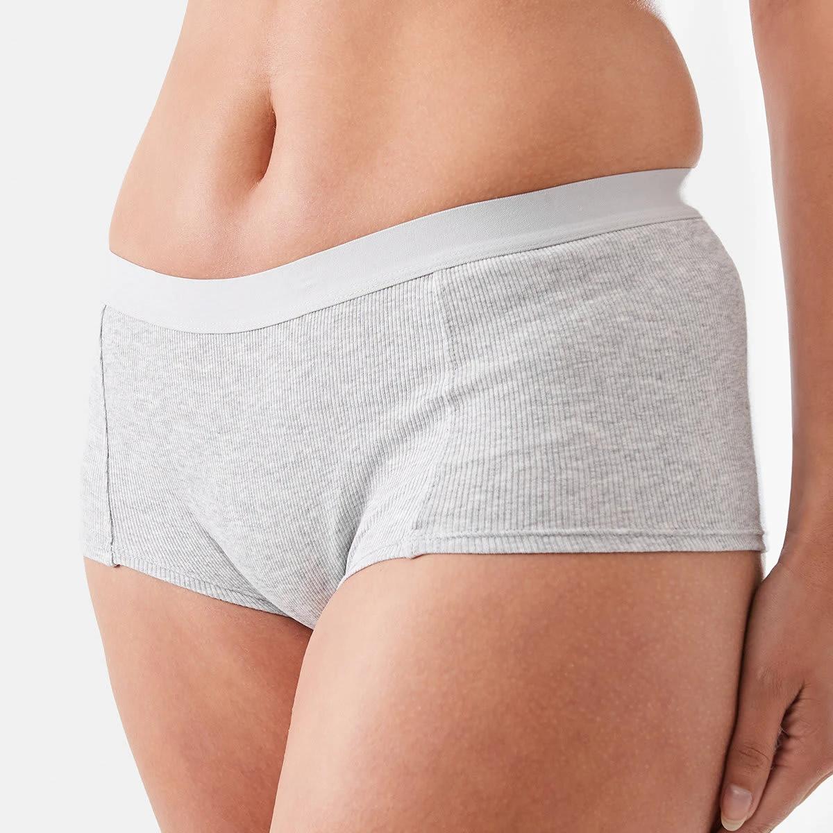 1 Rib Boyleg Briefs SILVER MARLE, 1 of 5