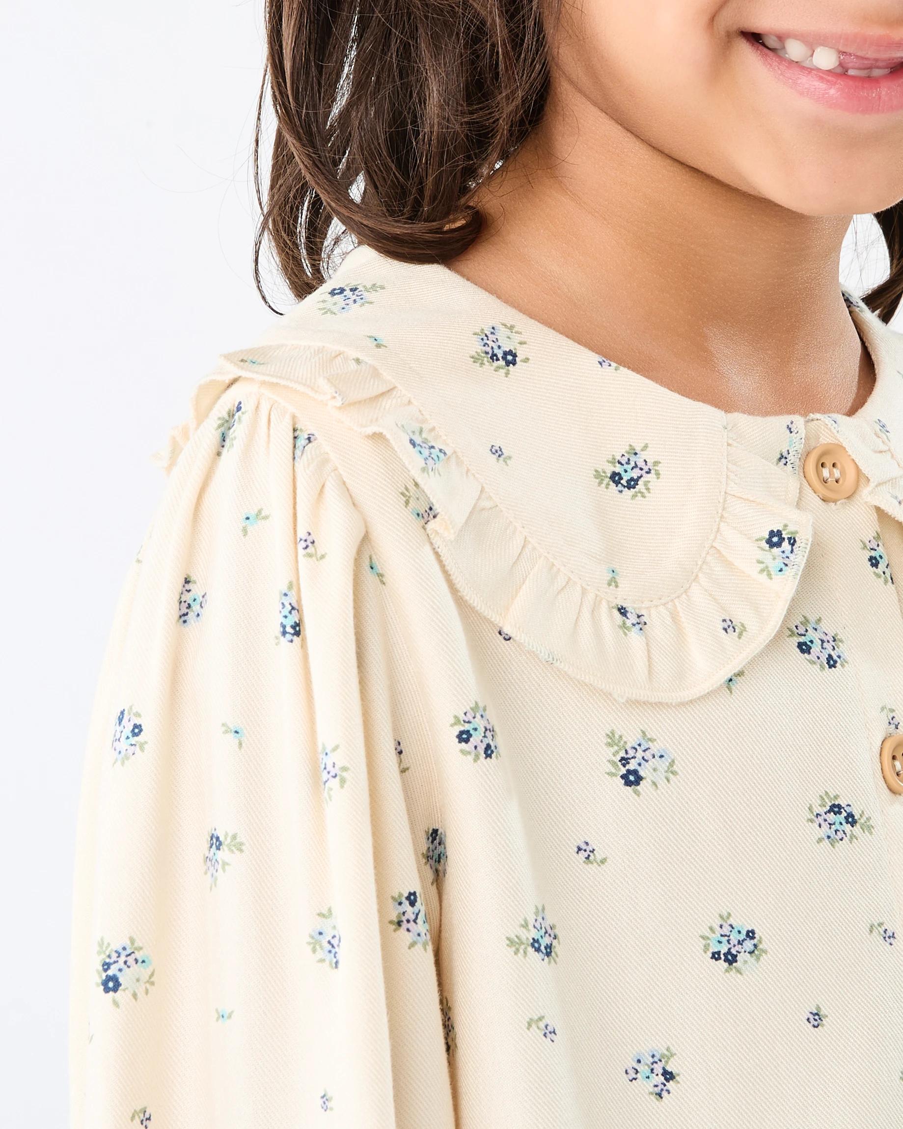 4 Long Sleeve Frill Shirt Bge Floral, 4 of 9