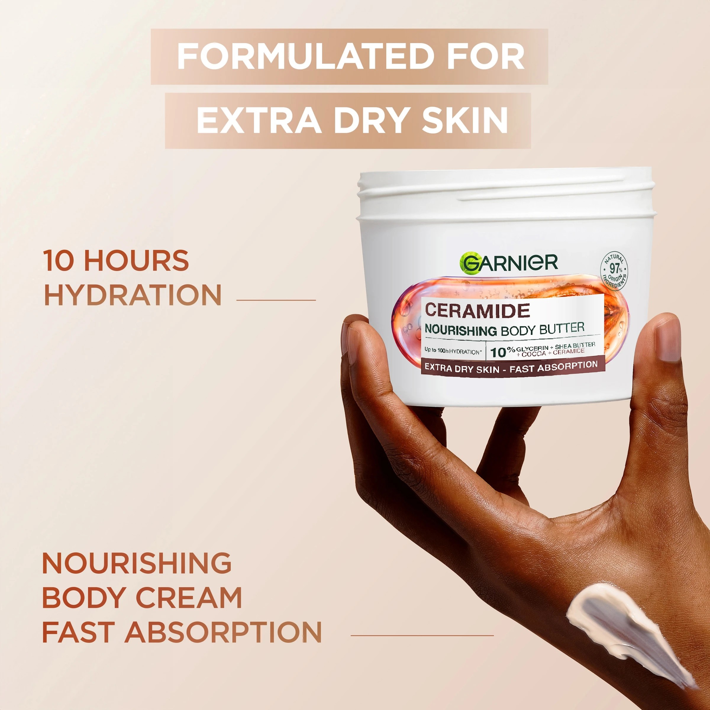 5 Garnier Body Superfood 48H Repairing Butter Cream 380ml - Cocoa and Ceramide, 5 of 8