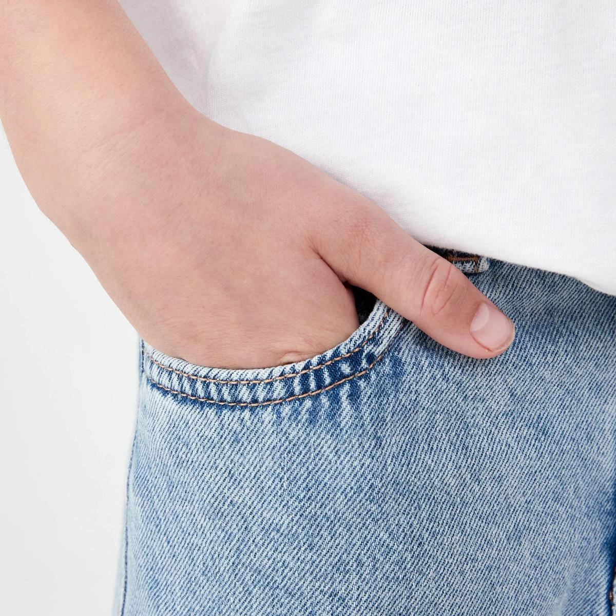 4 Longline Denim Shorts LIGHT WASH DENIM, 4 of 6
