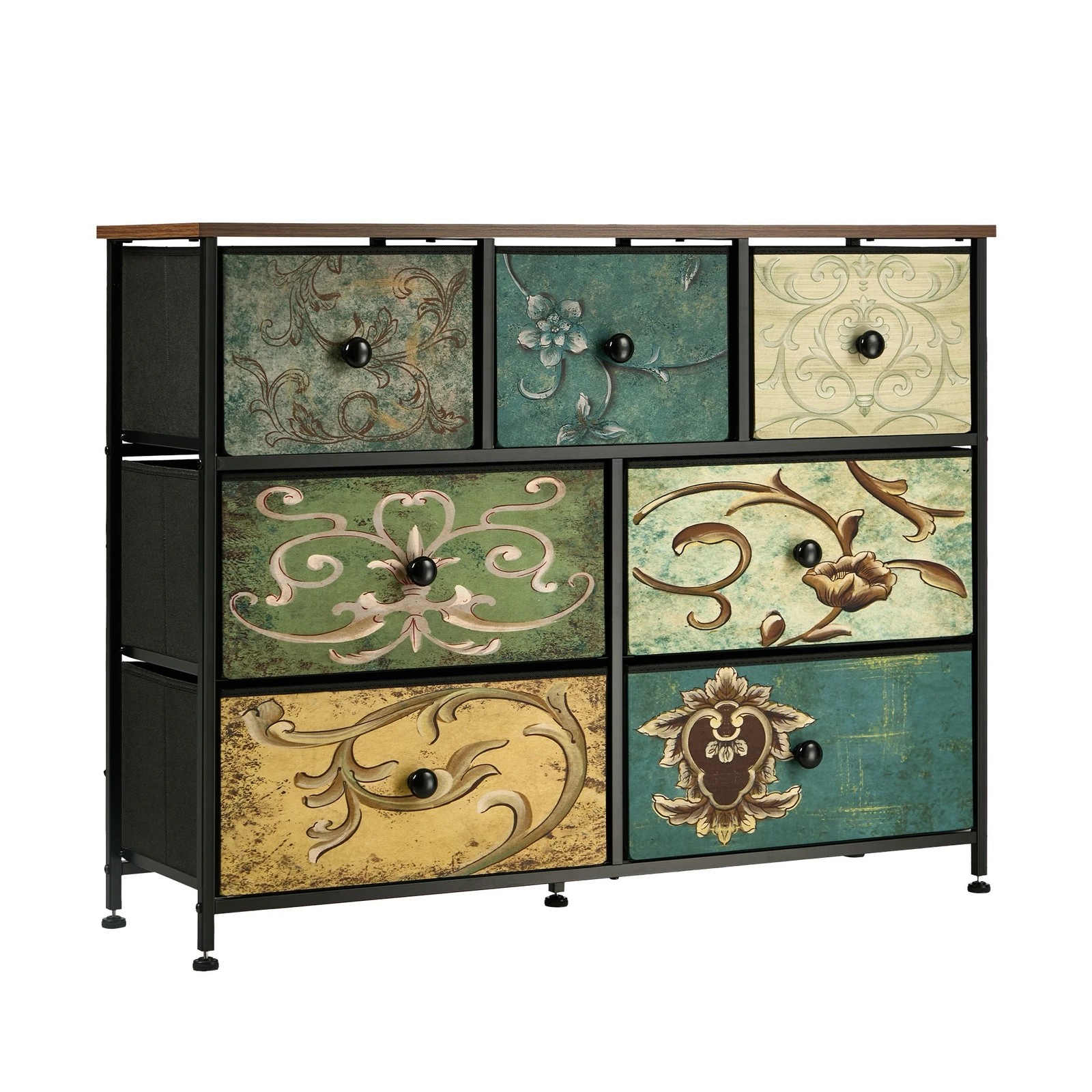 5 Oikiture 7 Chest of Drawers Fabric Storage Cabinet Tower Dresser Lowboy - Multi, 5 of 6