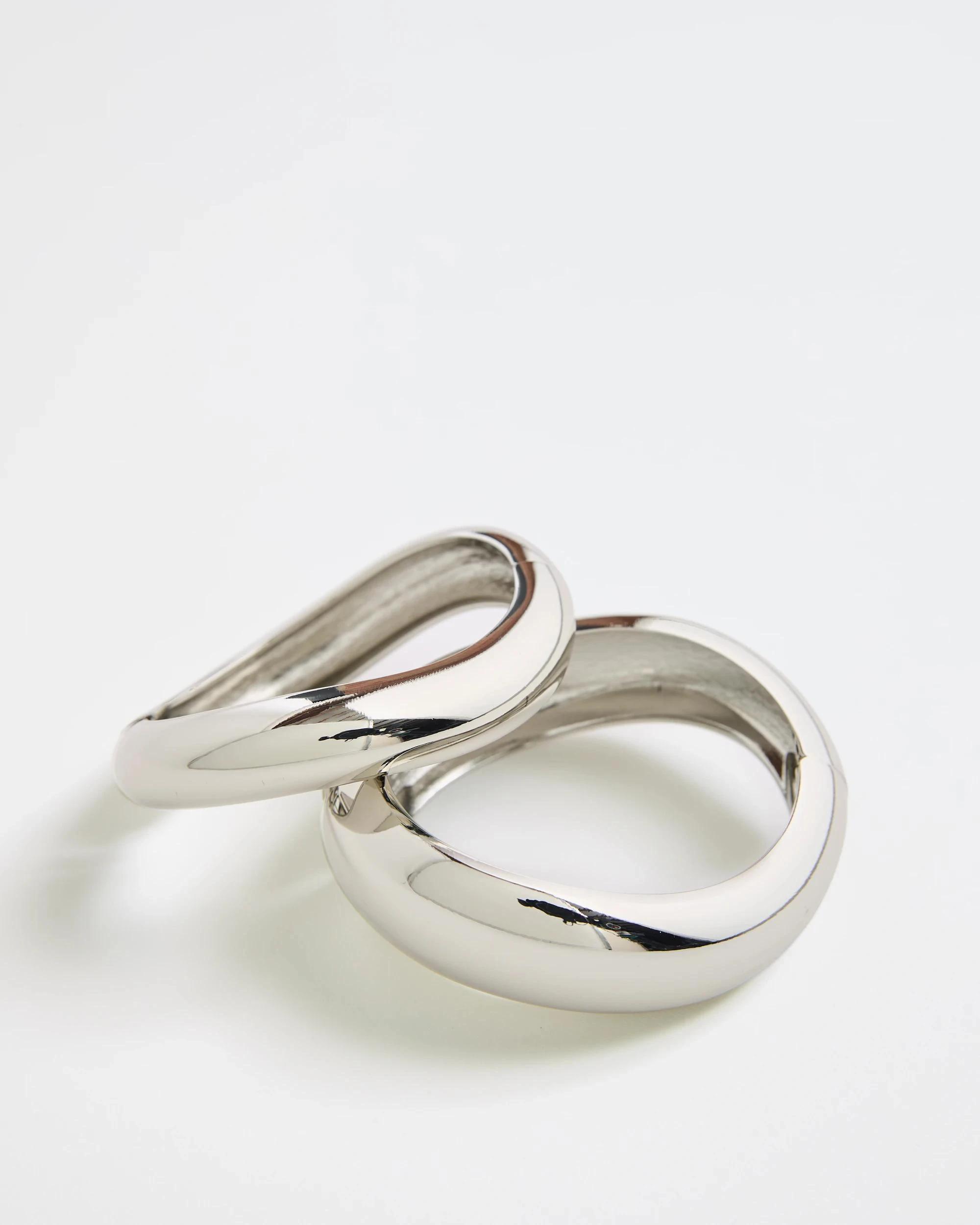 1 Target 2 Pack Wavy Hinged Bangles SILVER-TONE, 1 of 2