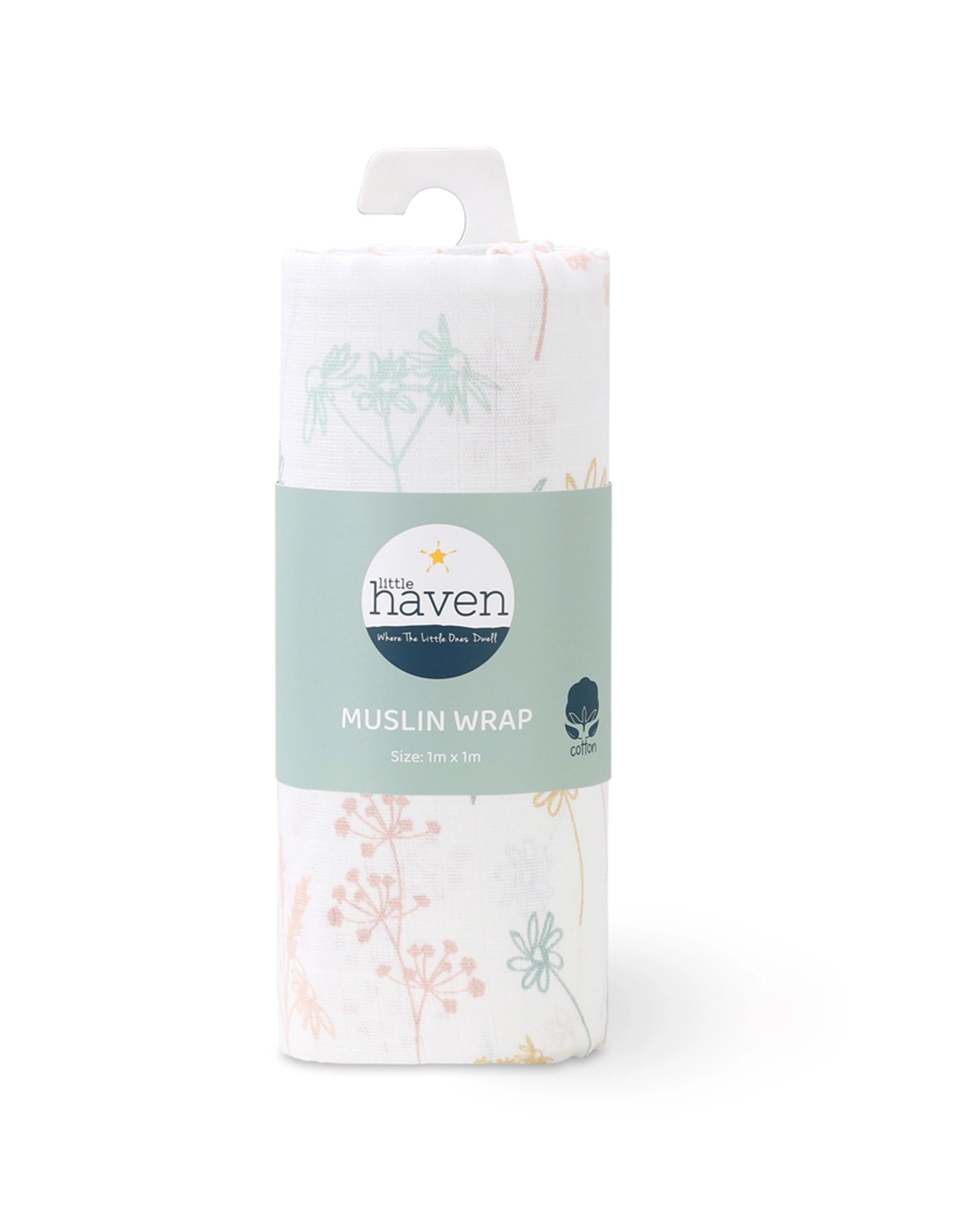 1 Little Haven Muslin Wrap Wild Flower Baby Blanket 100 Percent Cotton Lightweight - Multi, 1 of 3