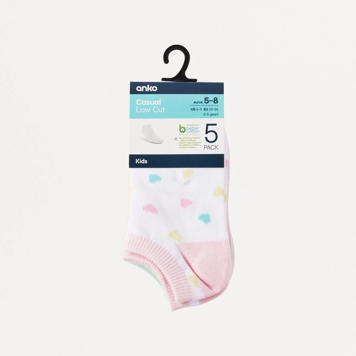 3 5 Pack Low Cut Socks PASTEL RAINBOW, 3 of 3