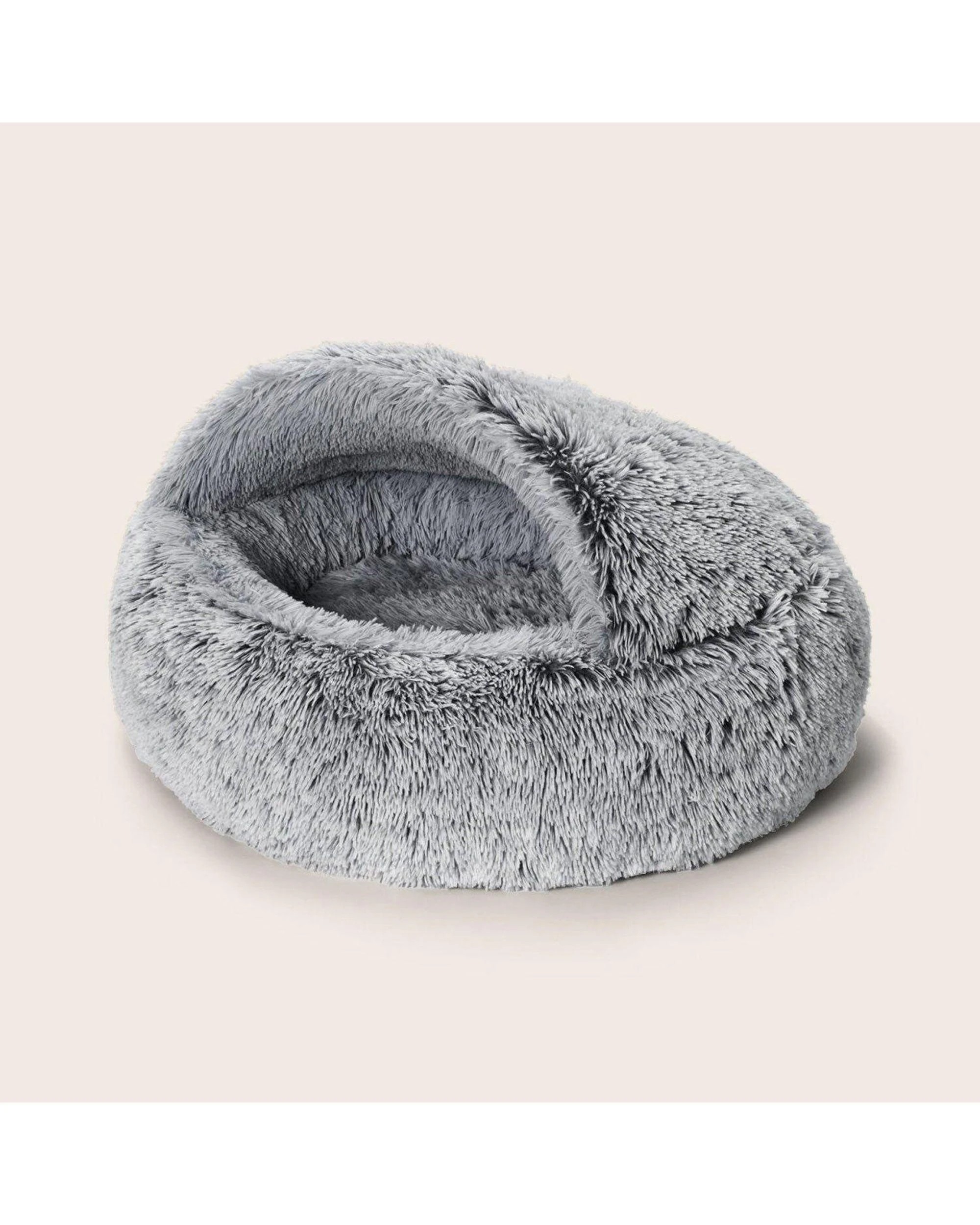 2 Snooza Calming Hoodie Cuddler Cave Style Pet Dog Bed Silver Fox Large, 2 of 5