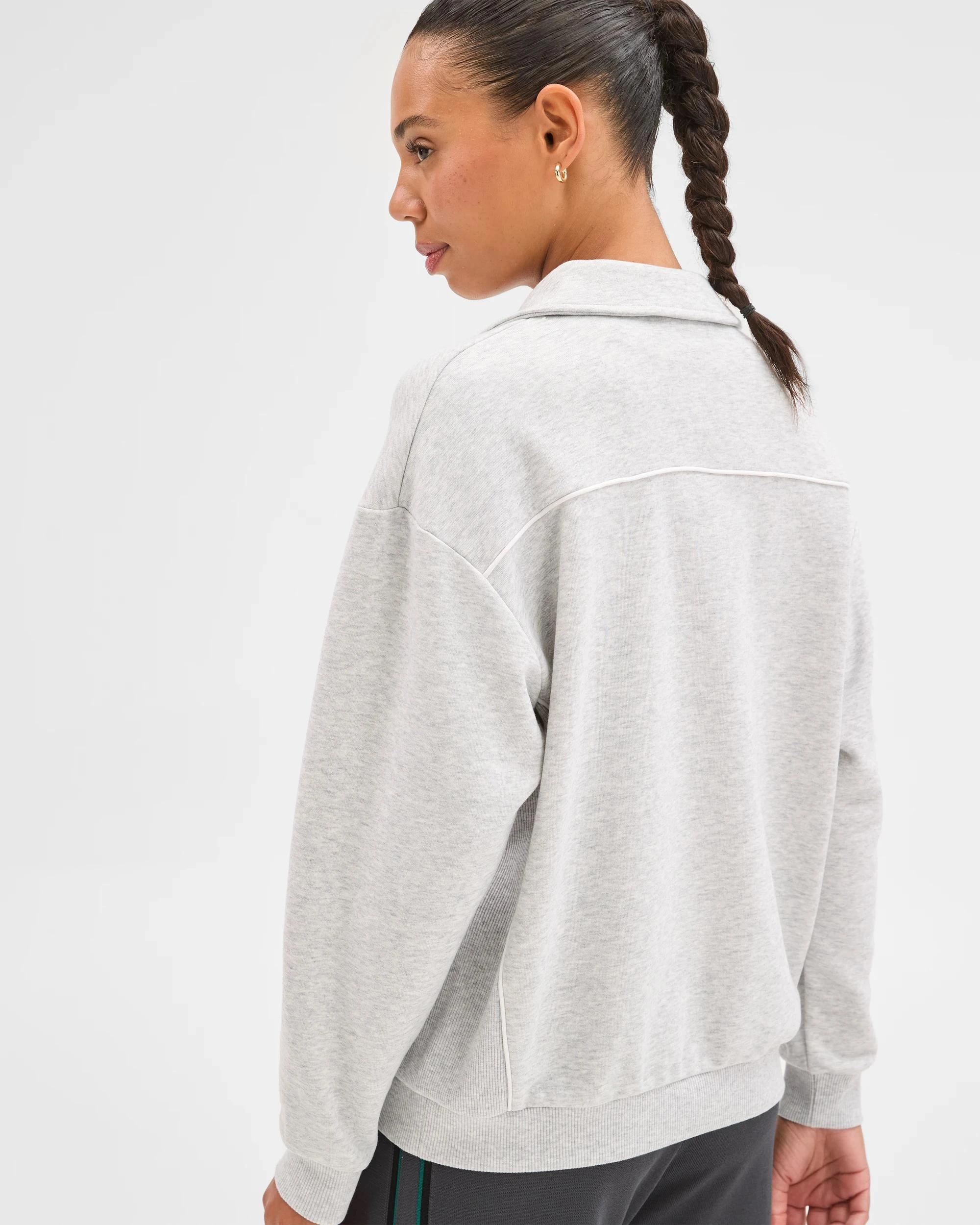 6 Target Active Active Australian Cotton Blend Rugby Polo Sweat Top SILVER MARLE/WHITE, 6 of 6