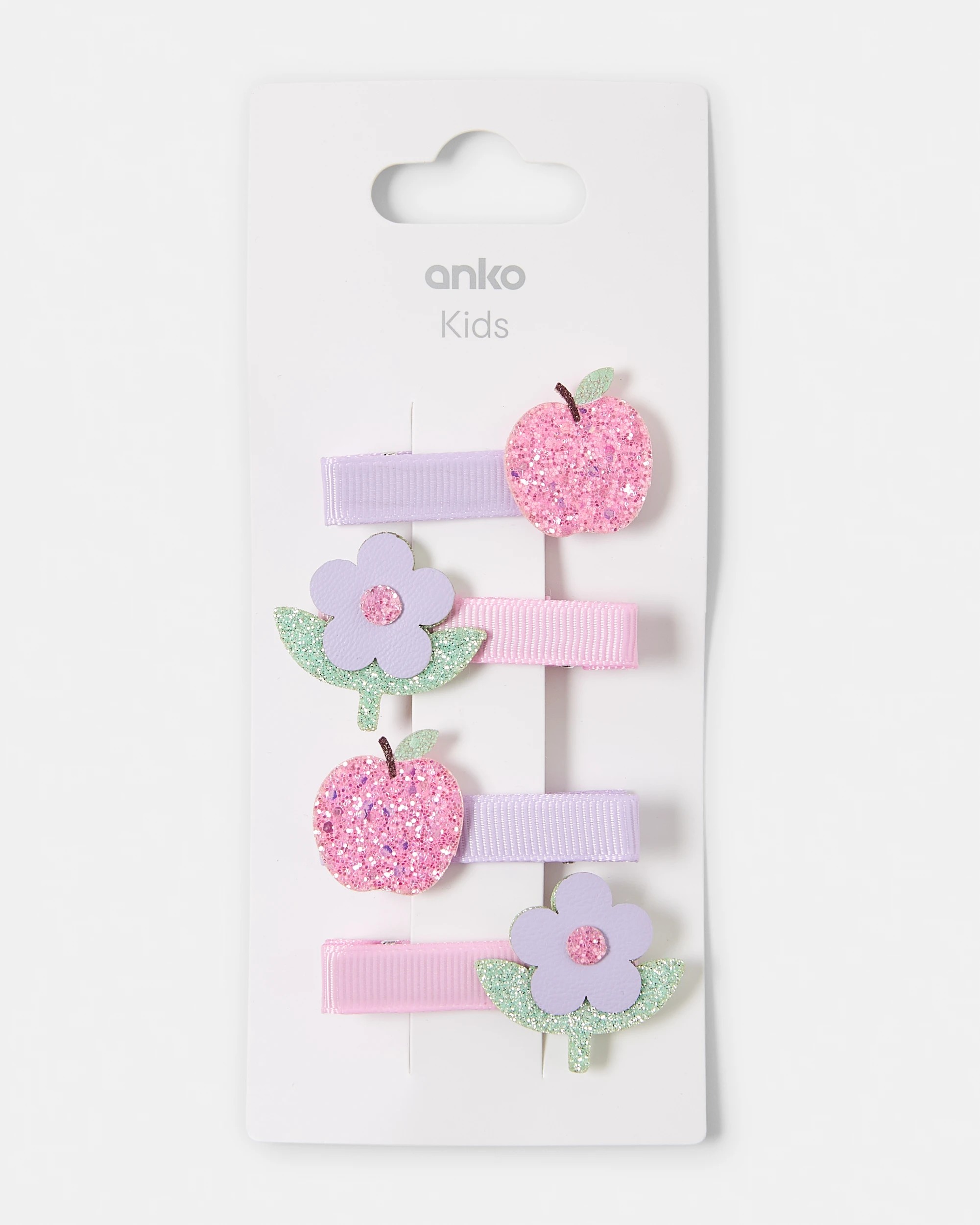 3 4 Pack Purple Apple Flower Hair Clips, 3 of 3