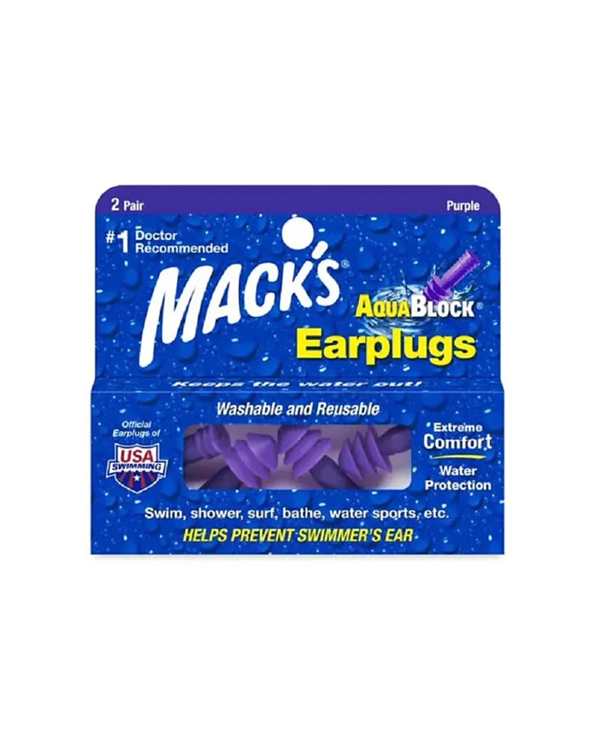 1 Macks Aqua Block Ear Plugs 2 Pairs, 1 of 1