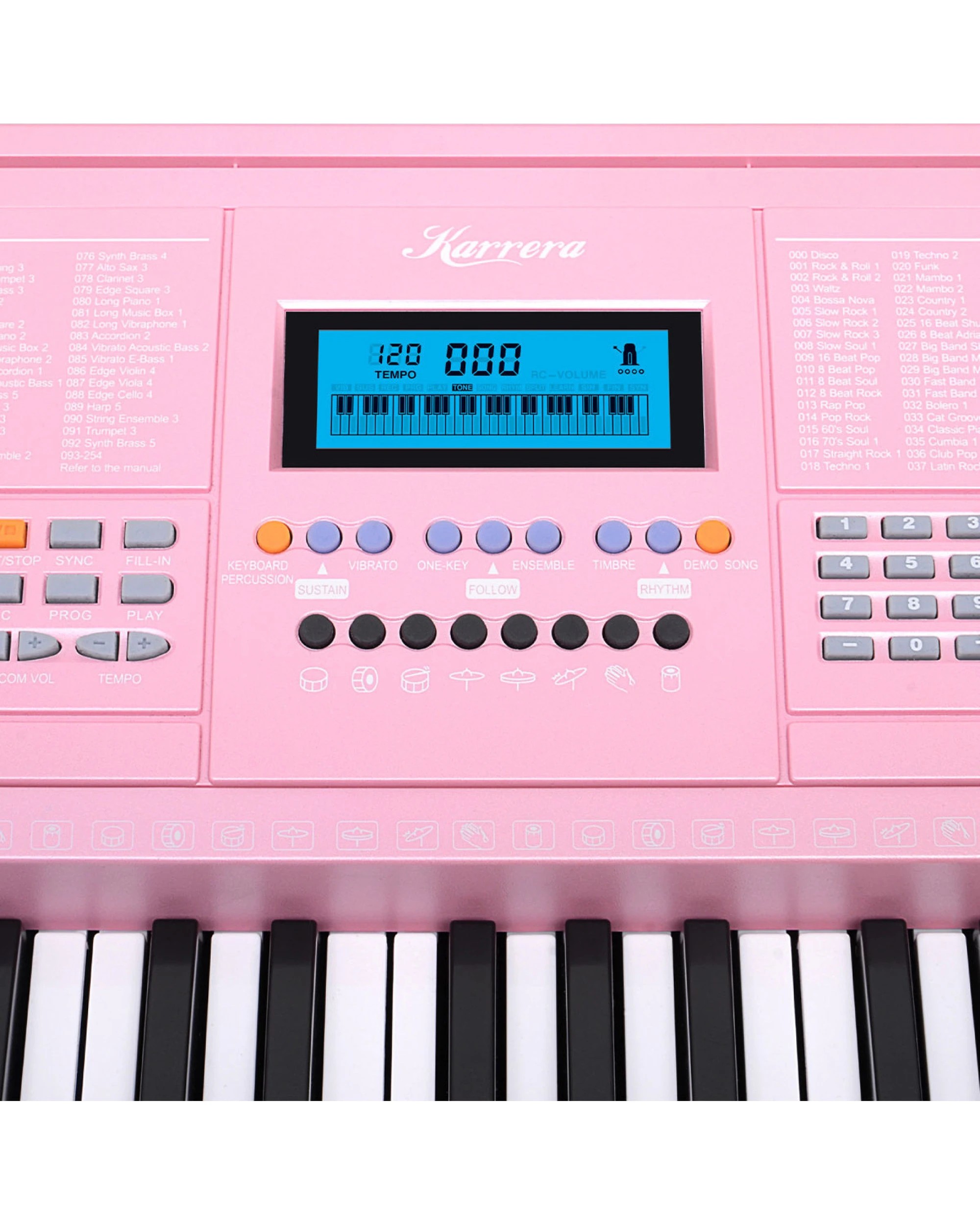 3 Karrera 61 Keys Electronic Keyboard Piano Music with Stand in Pink - Pink, 3 of 5