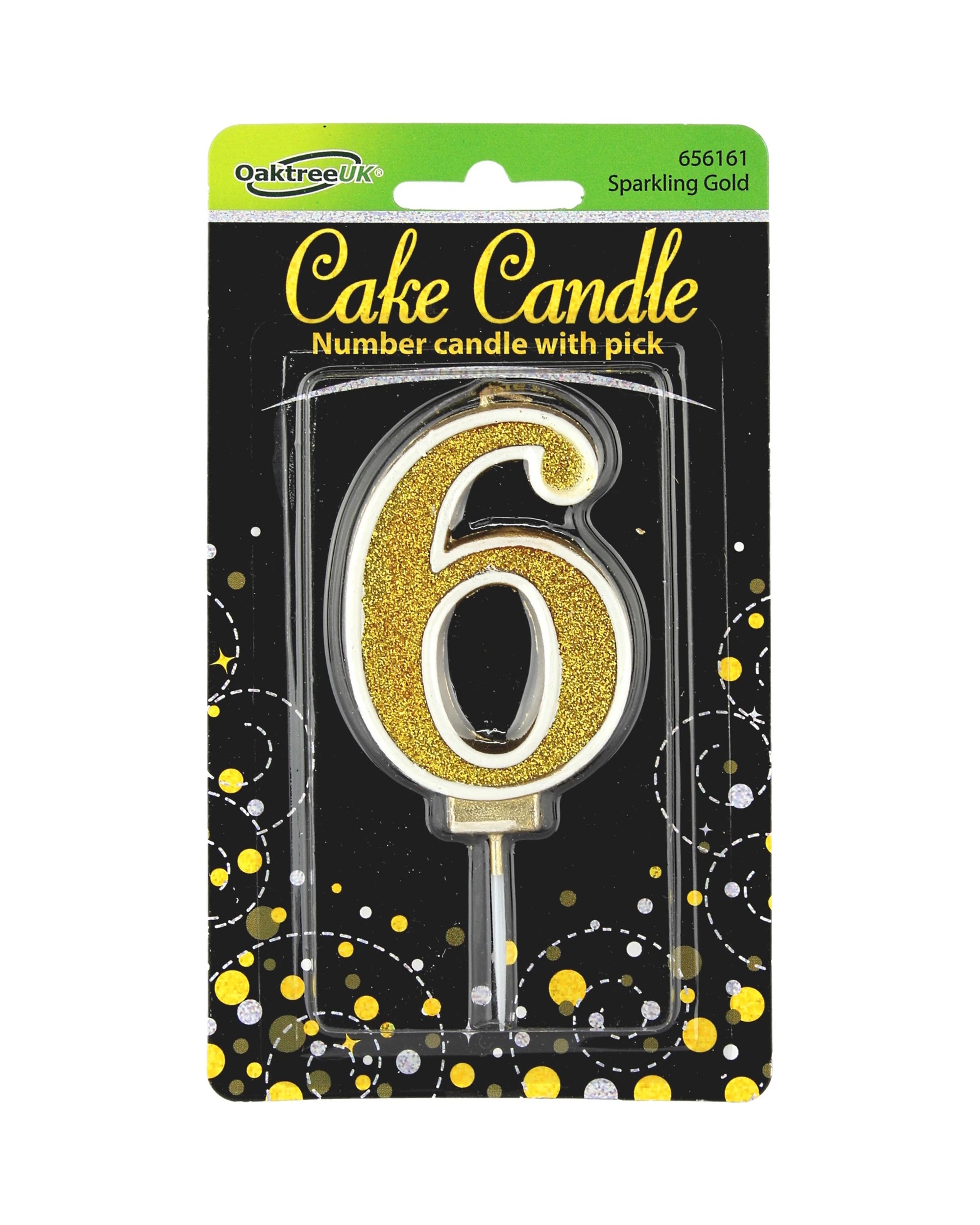 1 Alpen Sparkling Fizz Number 6 Candle - Gold, 1 of 1