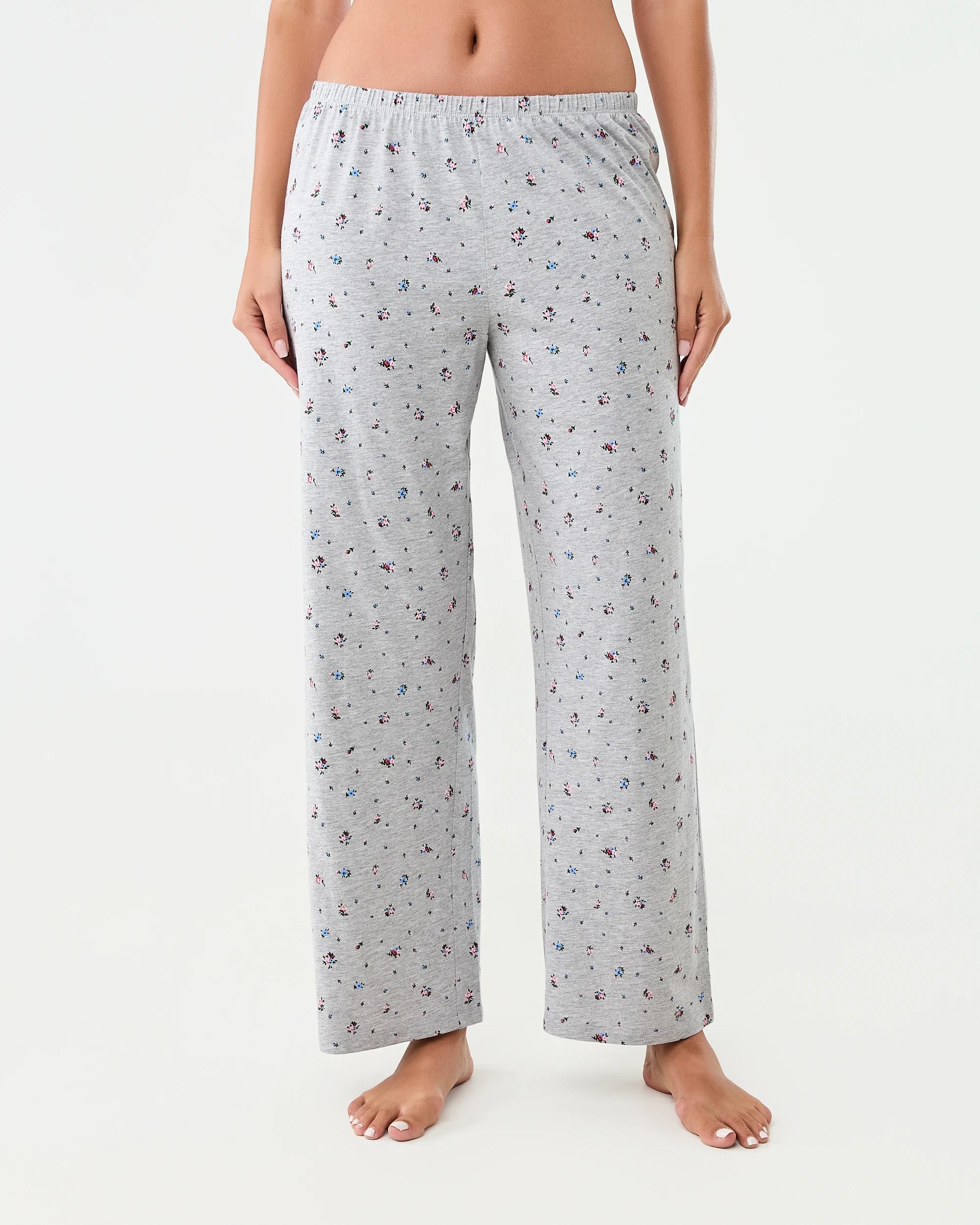 1 Cotton Print Knit Pants Rose Ditsy, 1 of 4