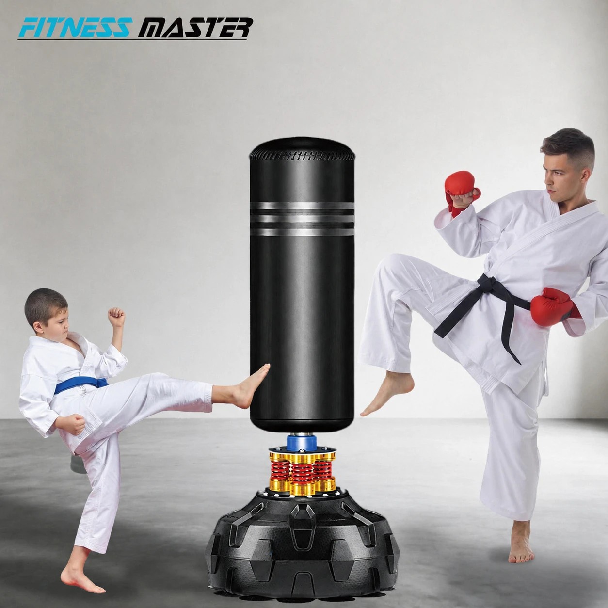 3 Fitness Master Freestanding Punching Bag 4spring Suction Cup Base Heavy Adults, 3 of 9
