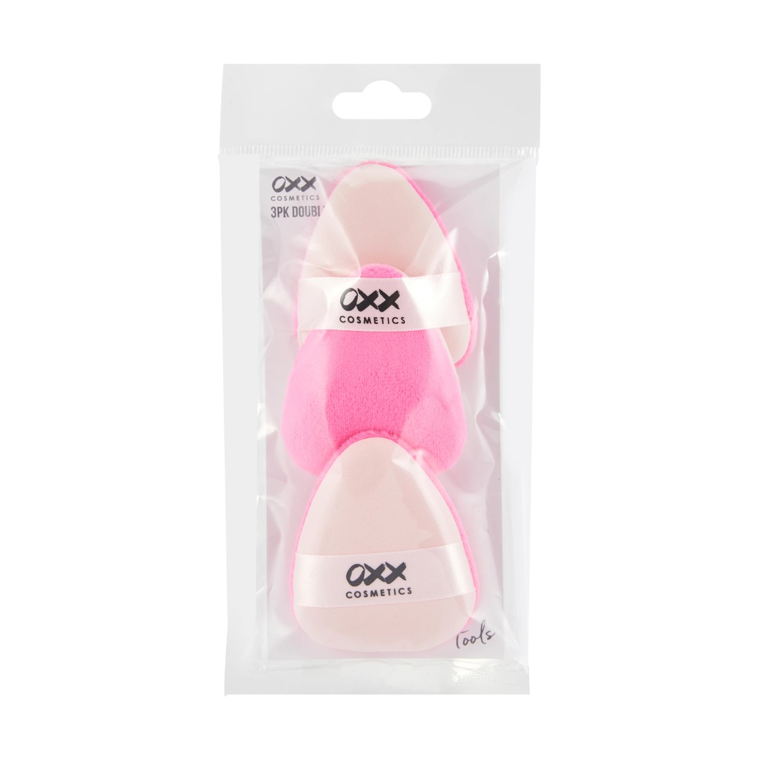 1 OXX Cosmetics 3 Pack Double Sided Powder Puff - Pink, 1 of 4