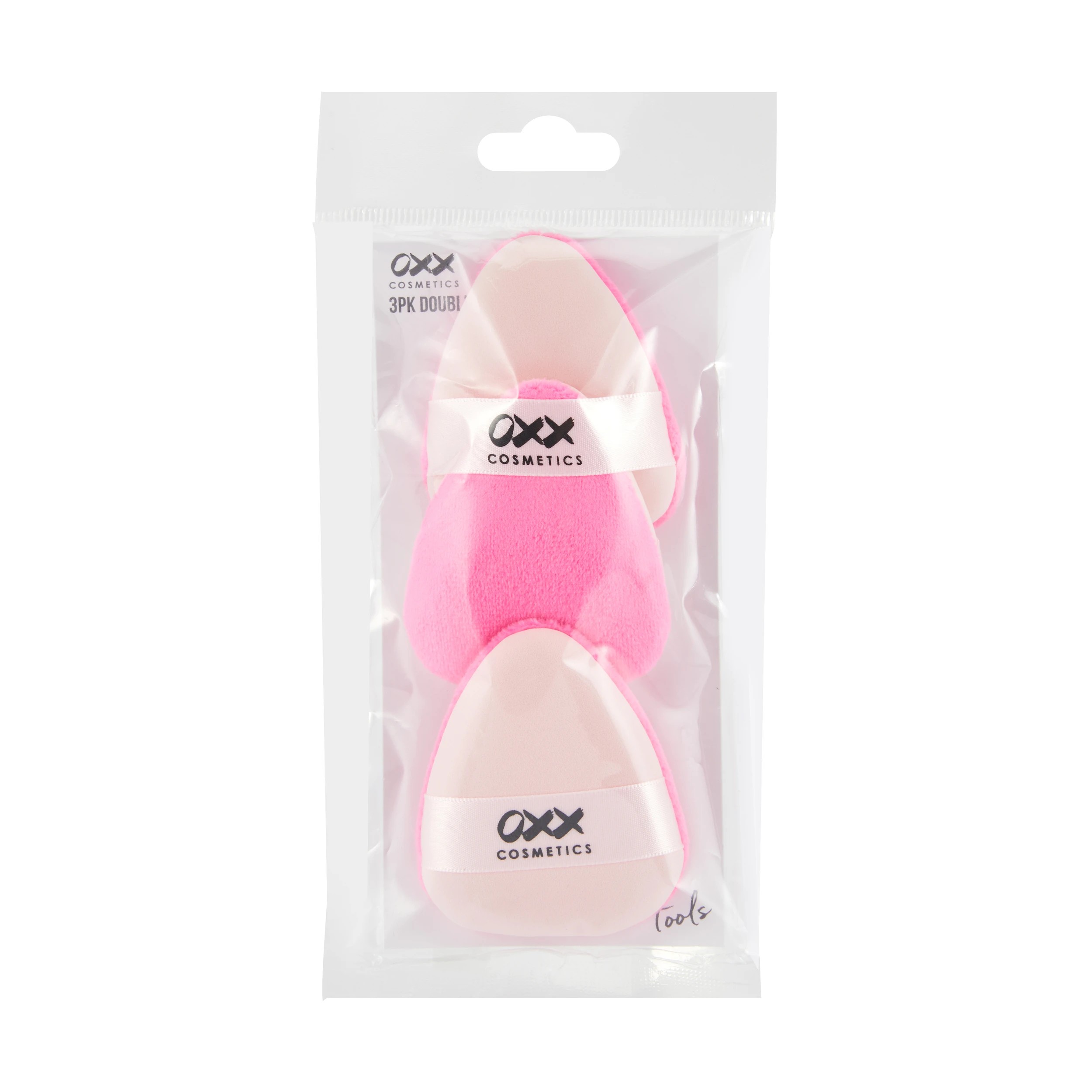 1 OXX Cosmetics 3 Pack Double Sided Powder Puff - Pink, 1 of 4