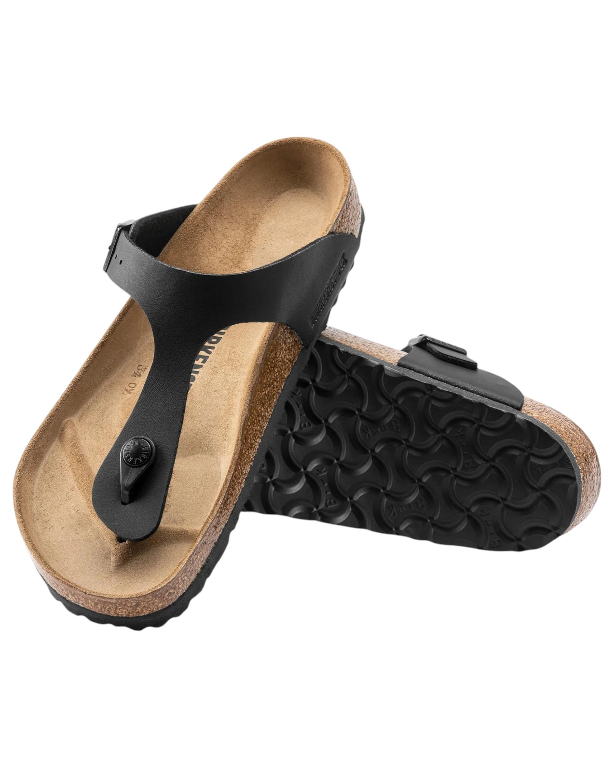 2 Birkenstock Mens Gizeh Birko Flor Slip On Sandals BLACK, 2 of 6
