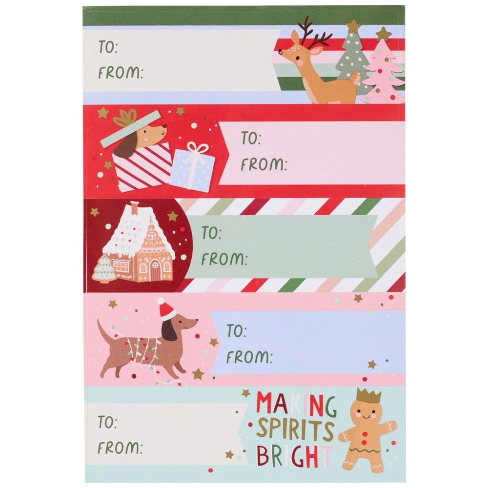 2 Officeworks Christmas To/From Stickers 50 Pk Festive Friends, 2 of 2