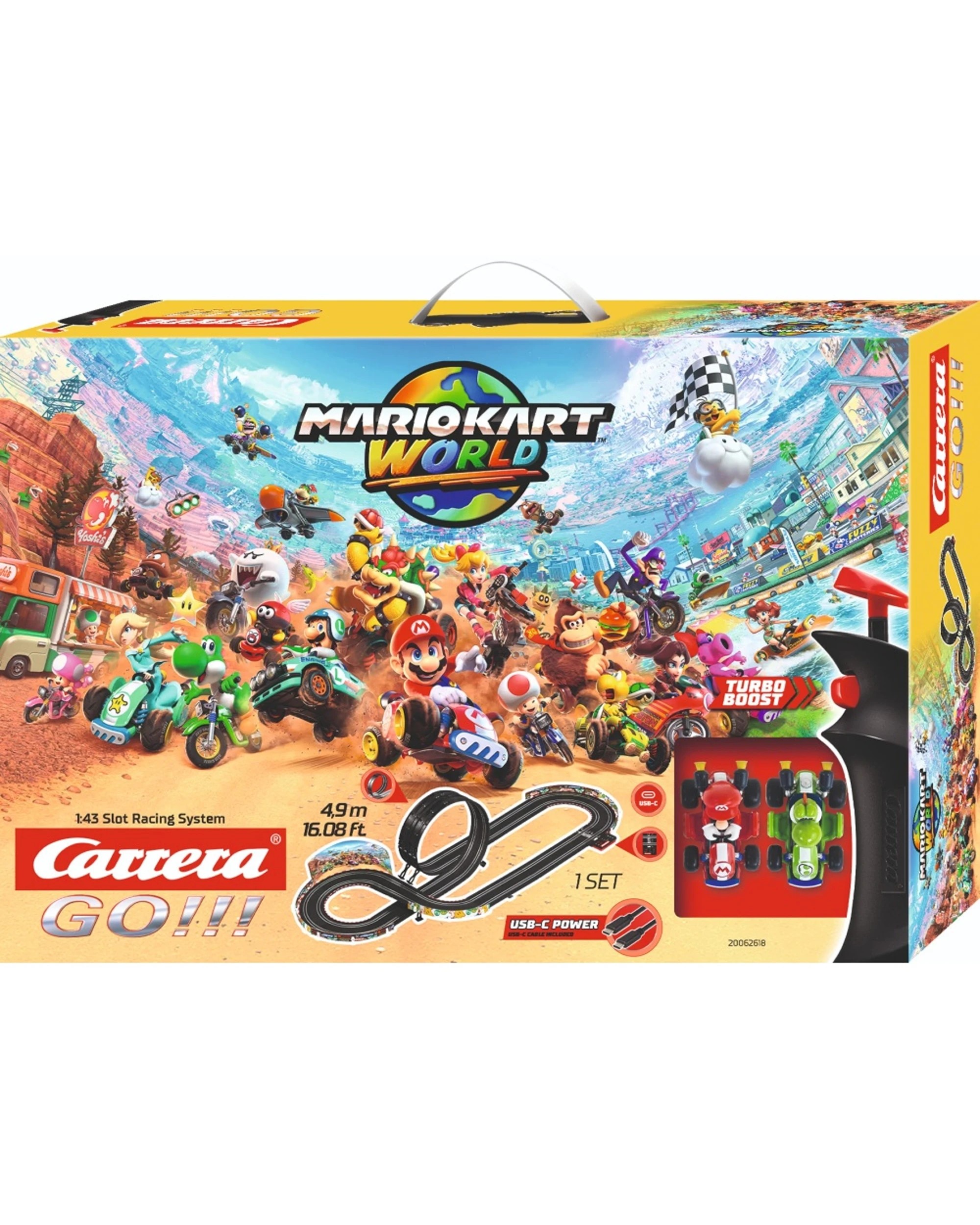 1 Carrera Mario Kart World Slot Racing Track Set Fun Play Kids 4.9m - Multi, 1 of 7