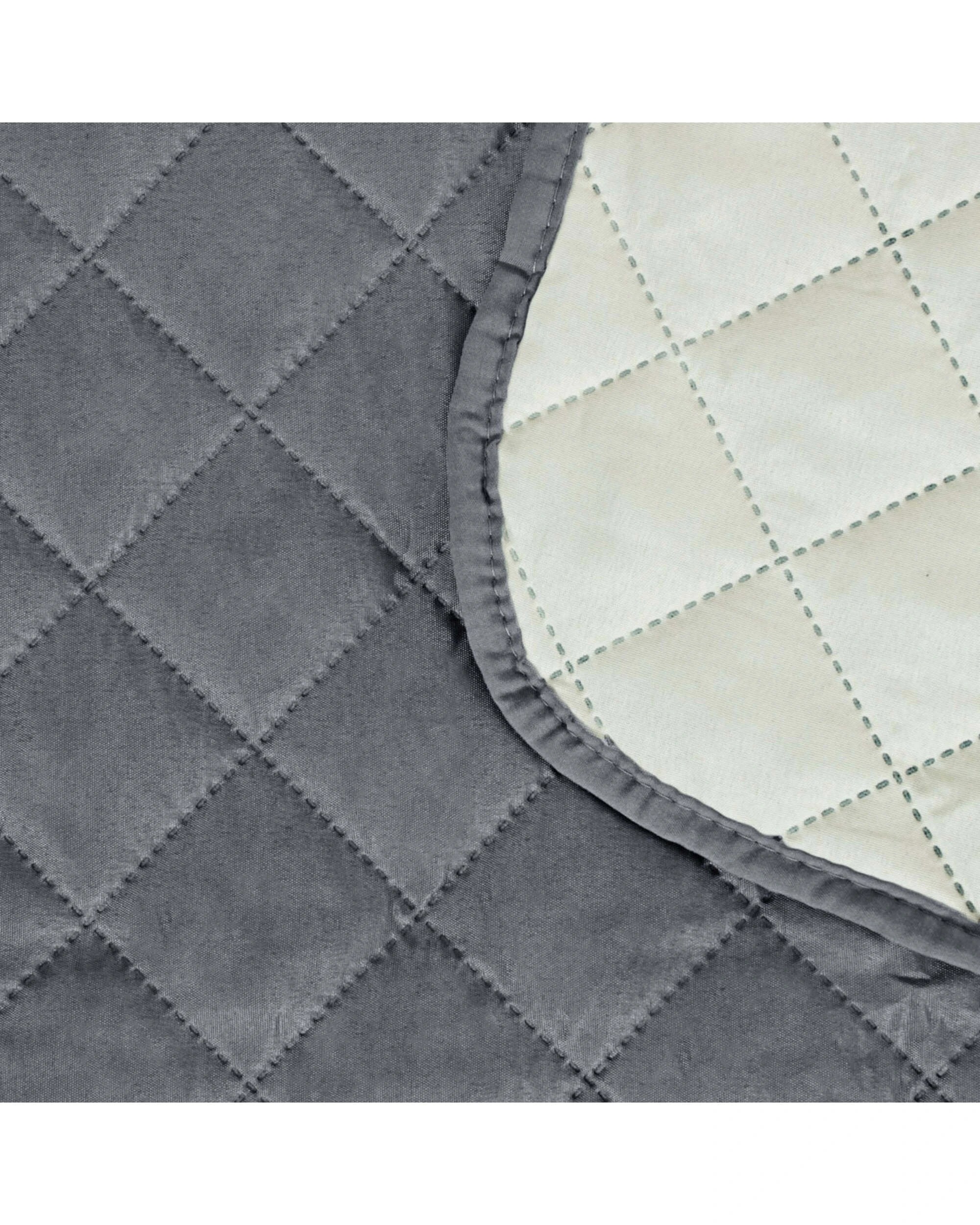2 Smarcute 2 Seater Quilted Reversible Sofa Cushion with Straps - Grey, 2 of 5