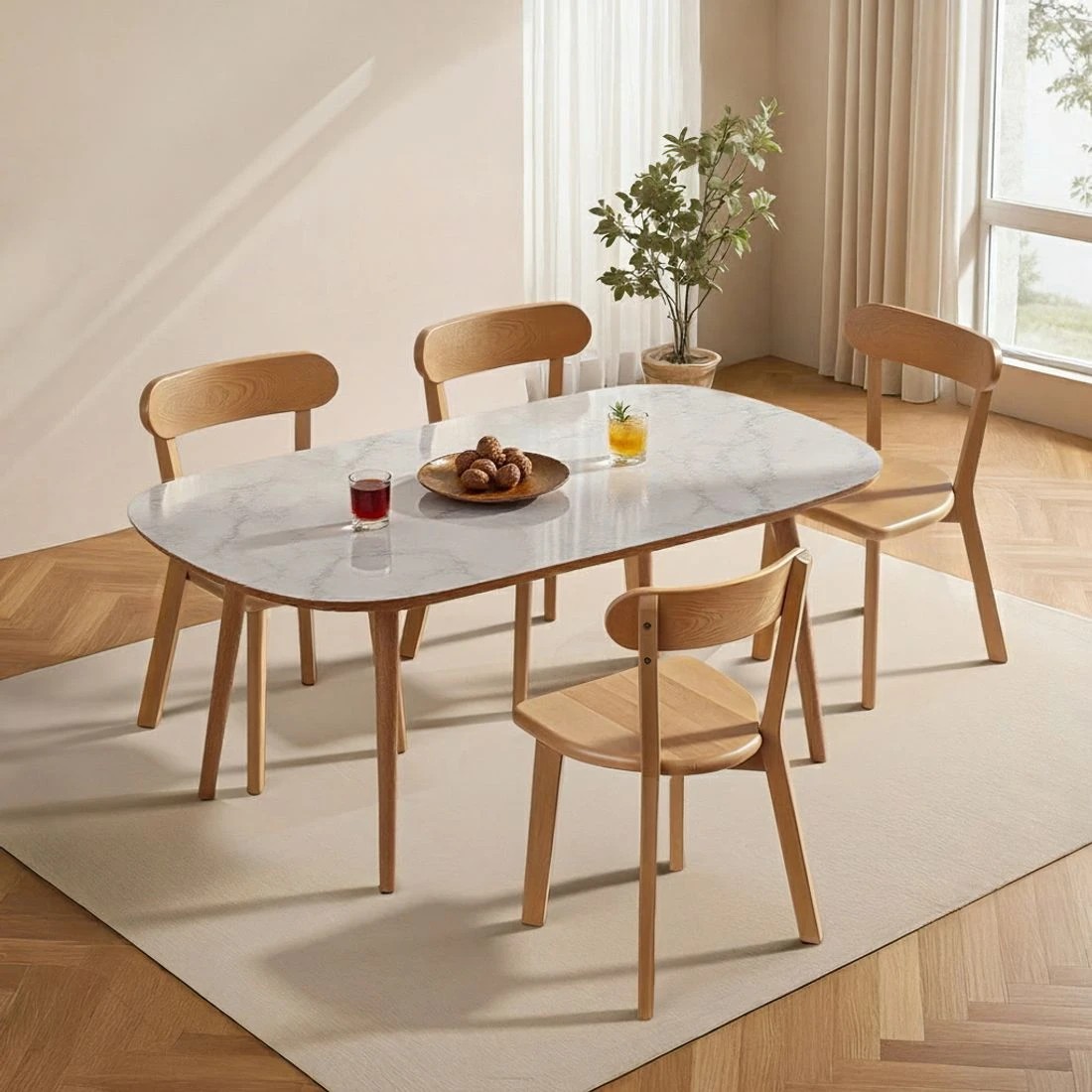 5 Artiss 2x Dining Chairs en Kitchen Accent Chair Cafe Lounge Rubber - Natural, 5 of 6