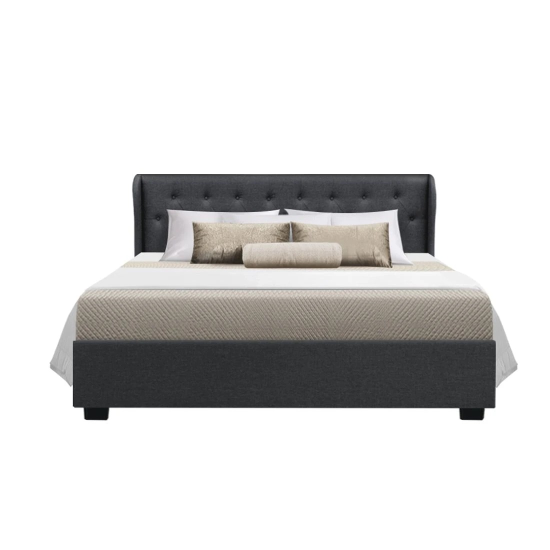 3 Artiss Bed Frame Queen Size Gas Lift Charcoal ISSA - Charcoal, 3 of 10