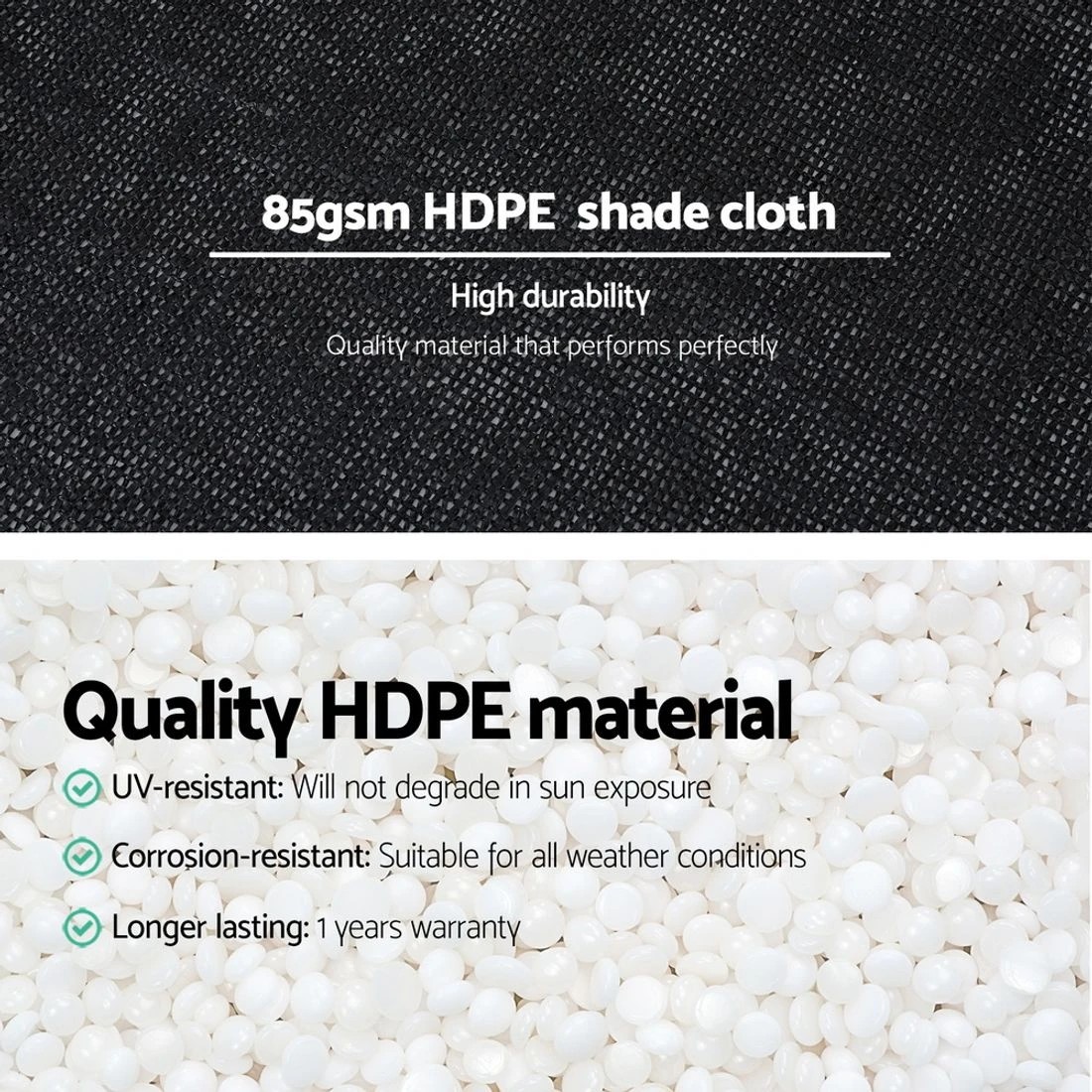 4 Instahut Shade Cloth Sun Shade Fabric Patio UV Resistant  10x2m - Black, 4 of 6